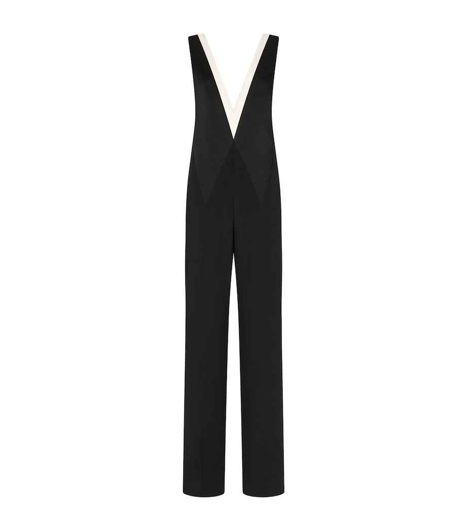 TOM FORD Womens Crepe Satin V-Neck Jumpsuit Nwe Image 1