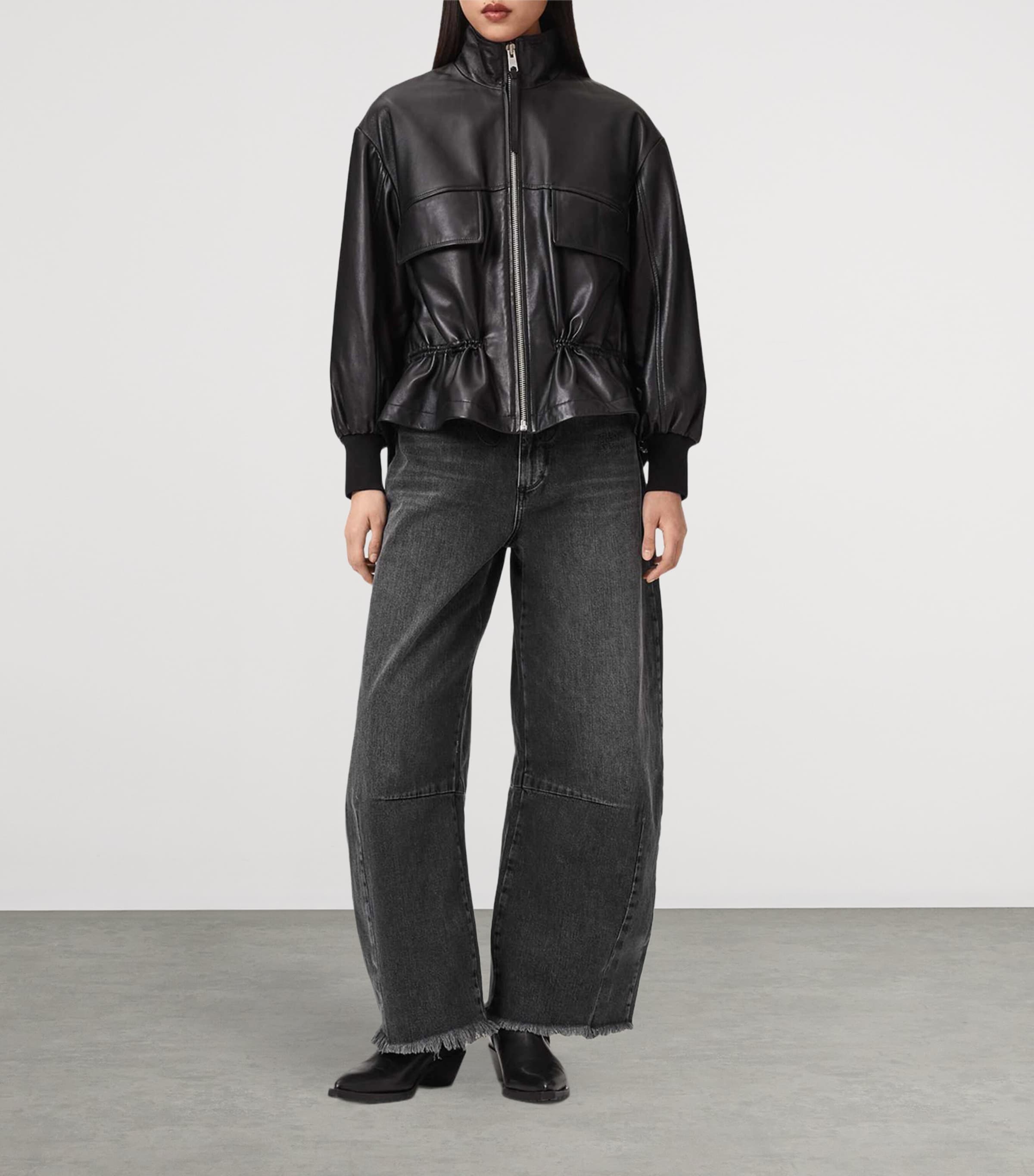 AllSaints Womens Payton Crop Jeans Washed Black Image 2