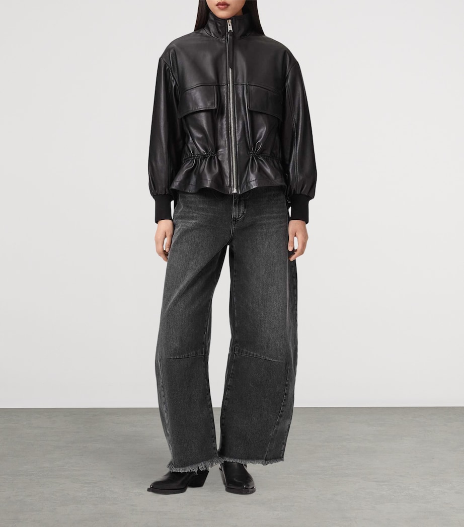 AllSaints Womens Payton Crop Jeans Washed Black Image 2