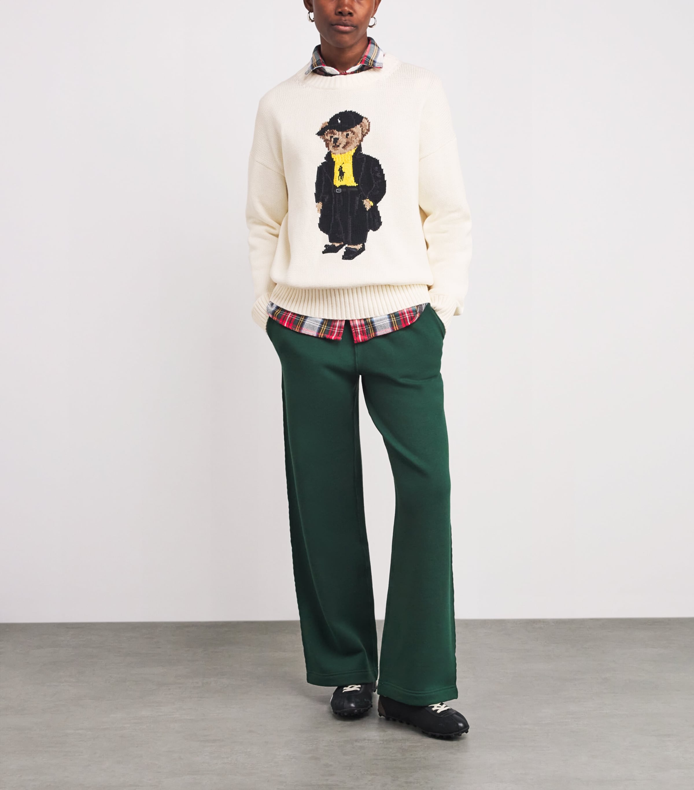 Cotton Polo Bear Sweater CLBHOUSE CREAM MULTI Image 2