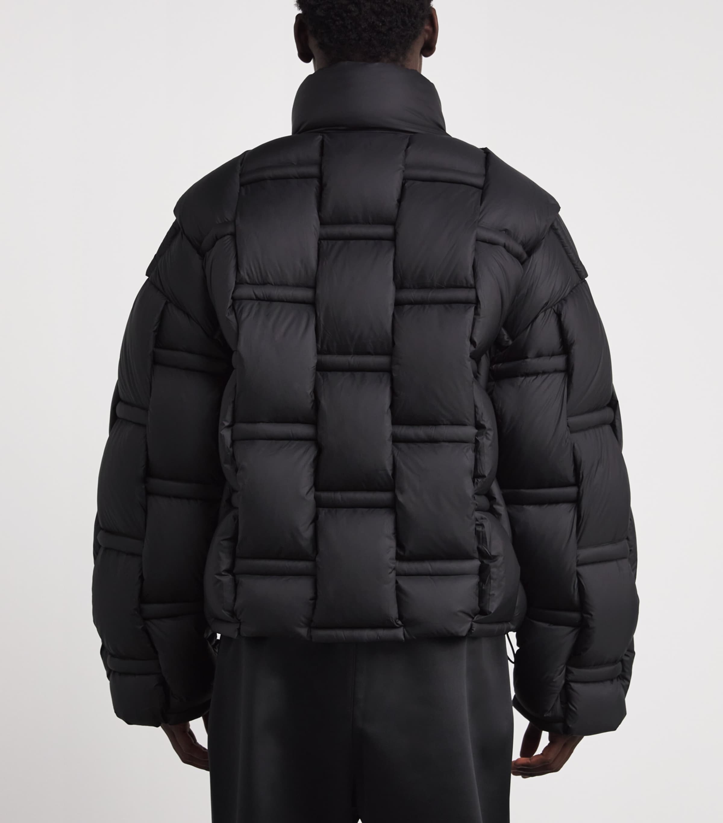 3D Down-Filled Angular Puffer Jacket 02 BLACK Image 4