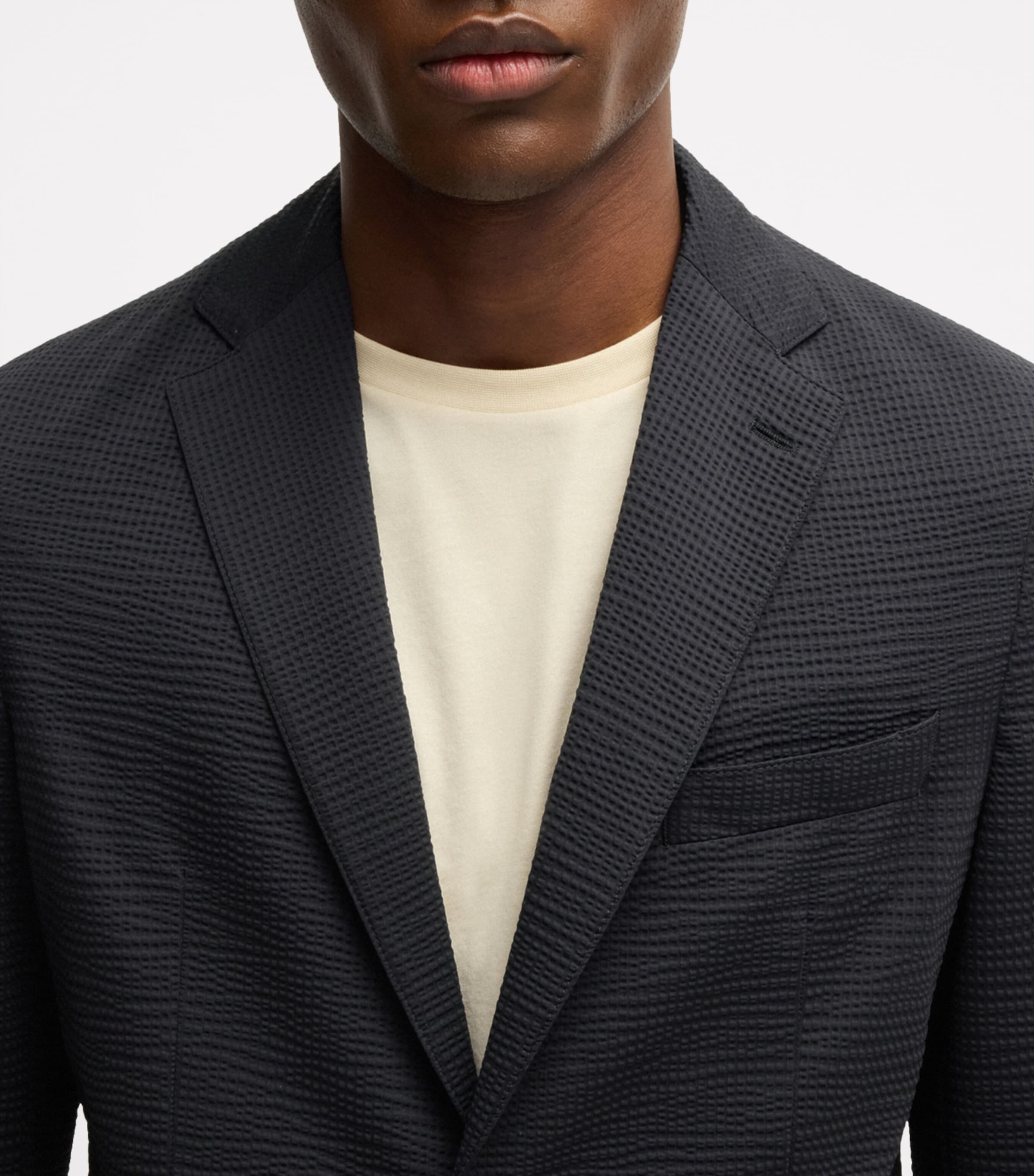 Seersucker Slim Blazer 001 Image 5