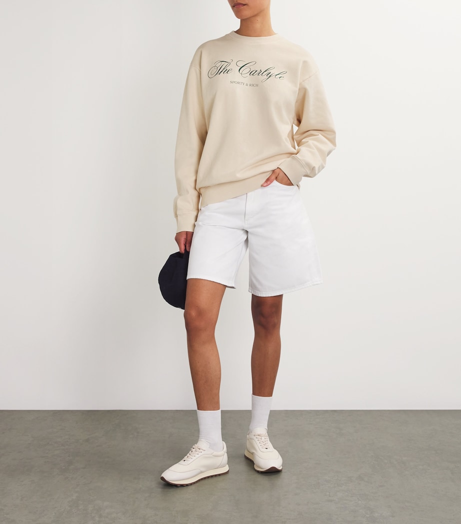 Cotton Carlyle Script Sweatshirt CREAM FOREST Image 2