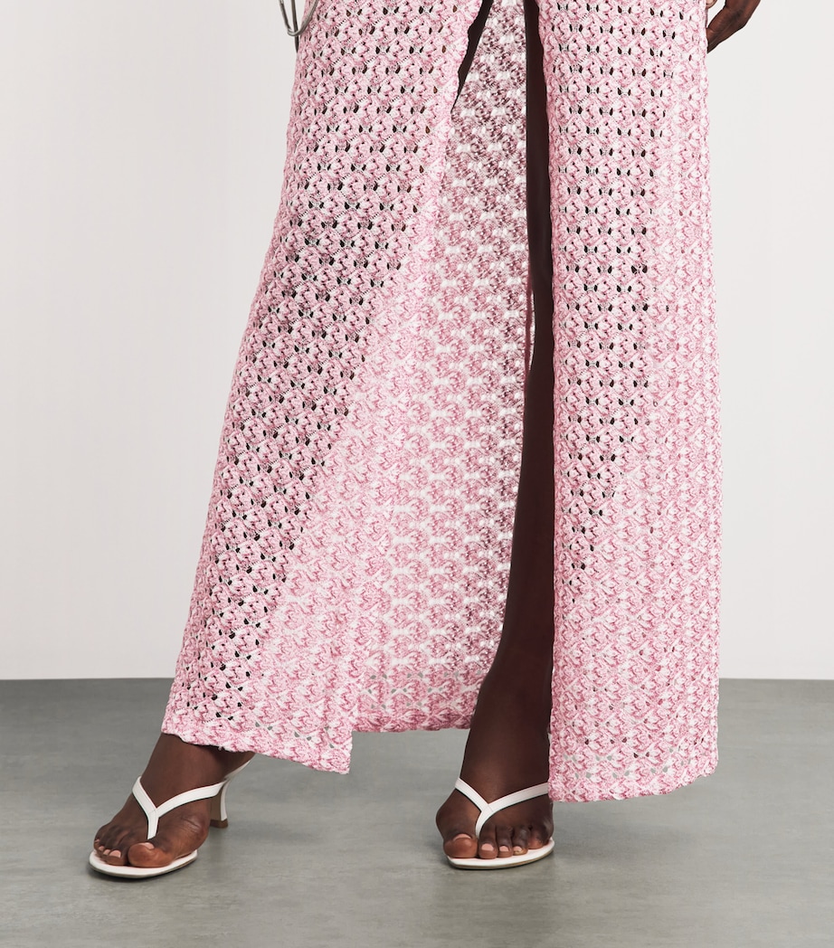 Missoni Womens Metallic Kaftan Maxi Dress Pink Image 3