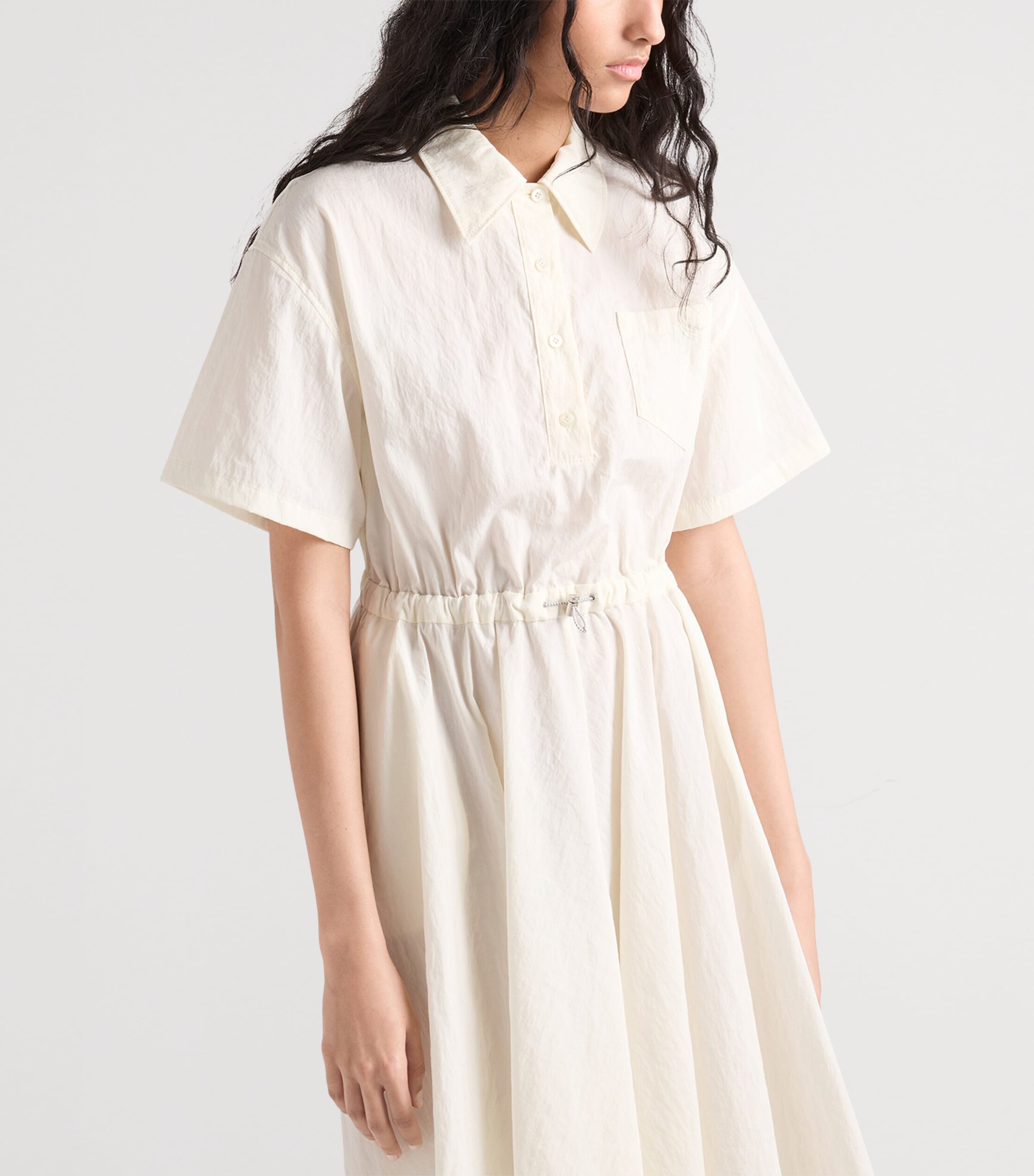 Prada Womens Cotton-Blend Technical Midi Dress Image 4