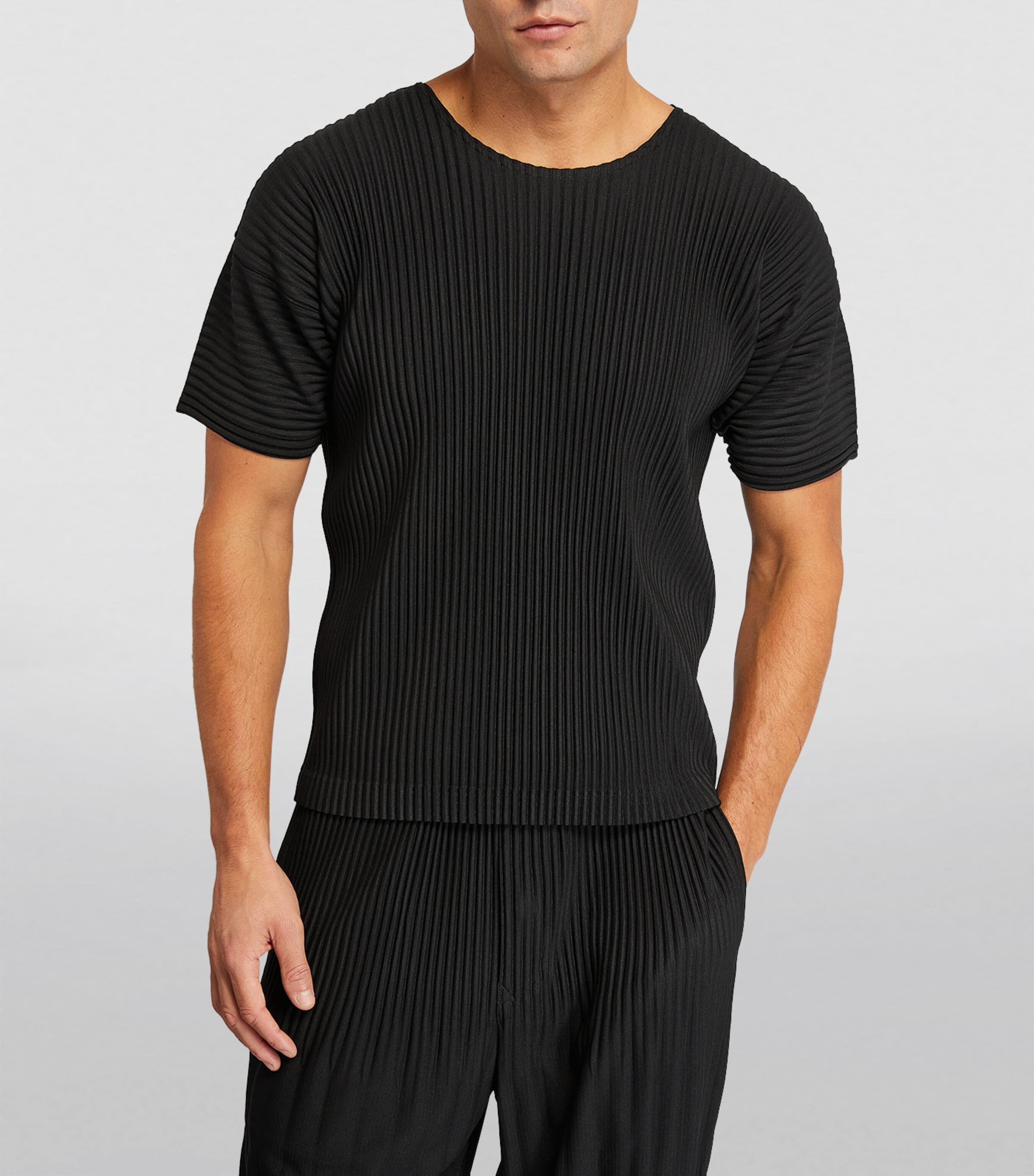 Pleated T-Shirt 15 BLACK Image 3