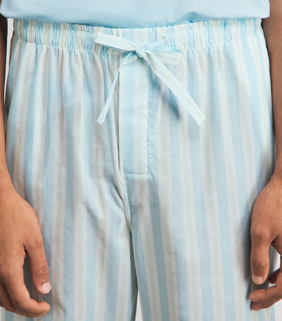 Derek Rose Mens Cotton Amalfi Lounge Trousers Blu Image 3