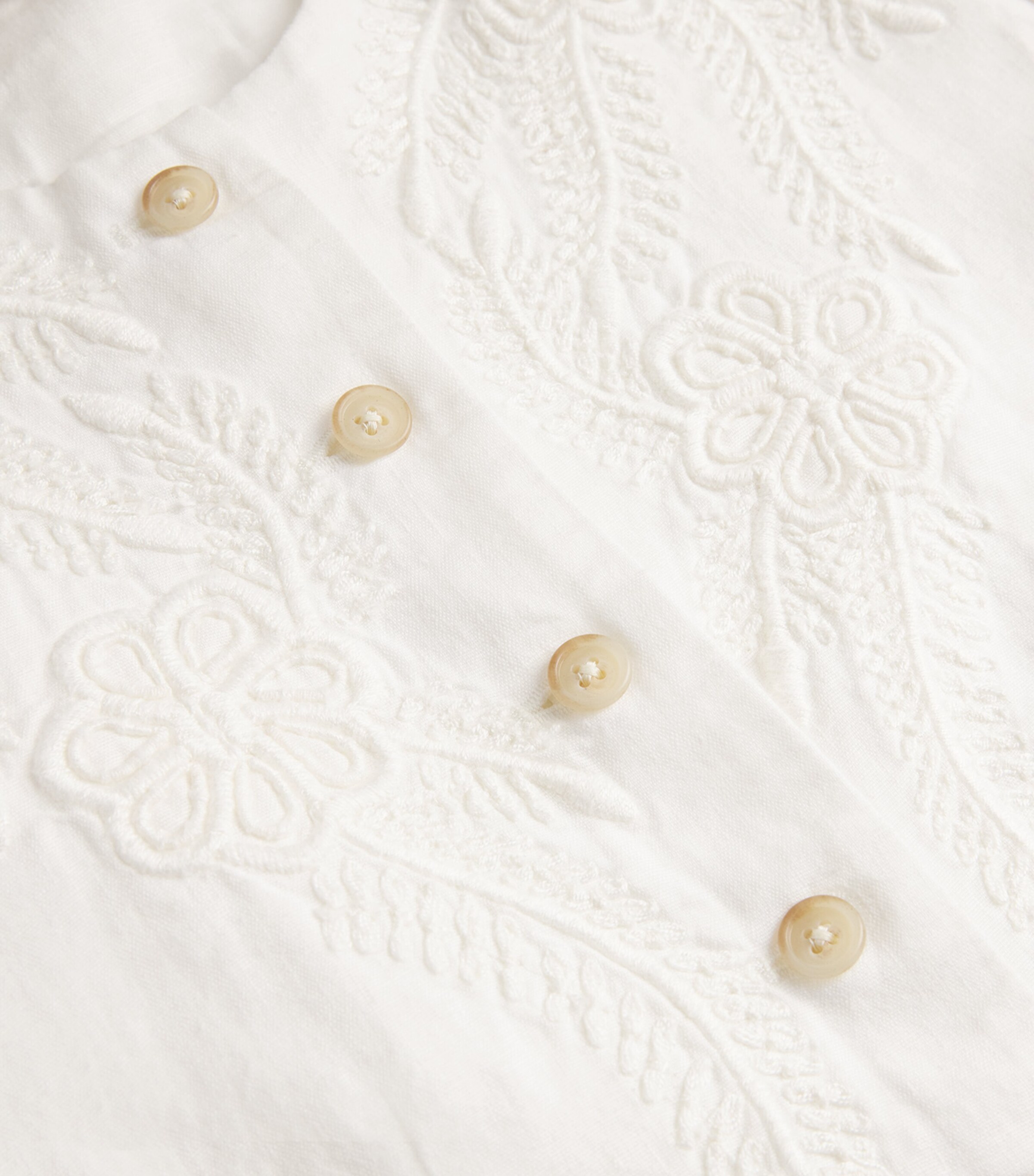 Linen Embroidered Jacket PRCHMNT CR Image 5