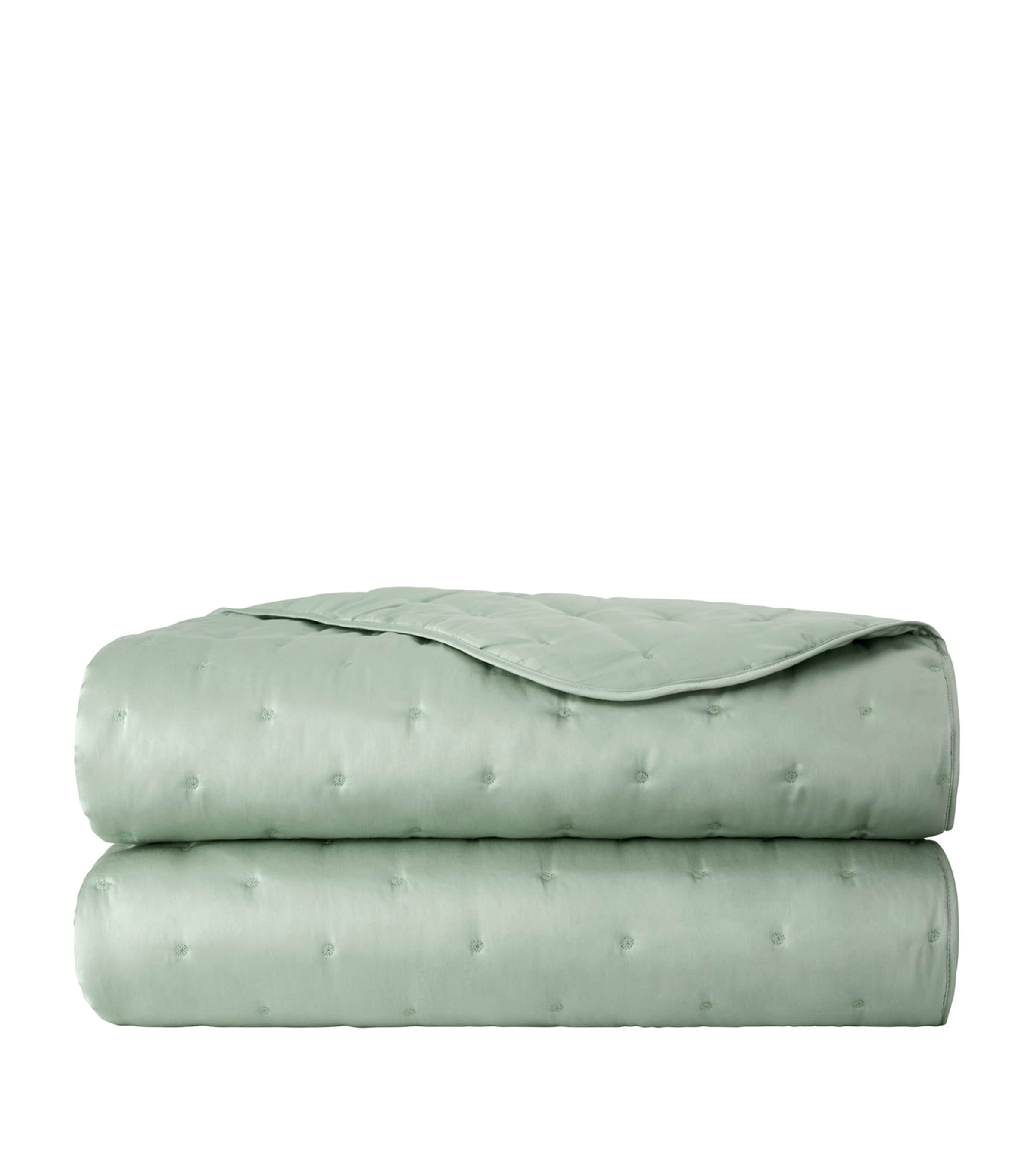 Shop Yves Delorme Triomphe Double Bed Cover In Green