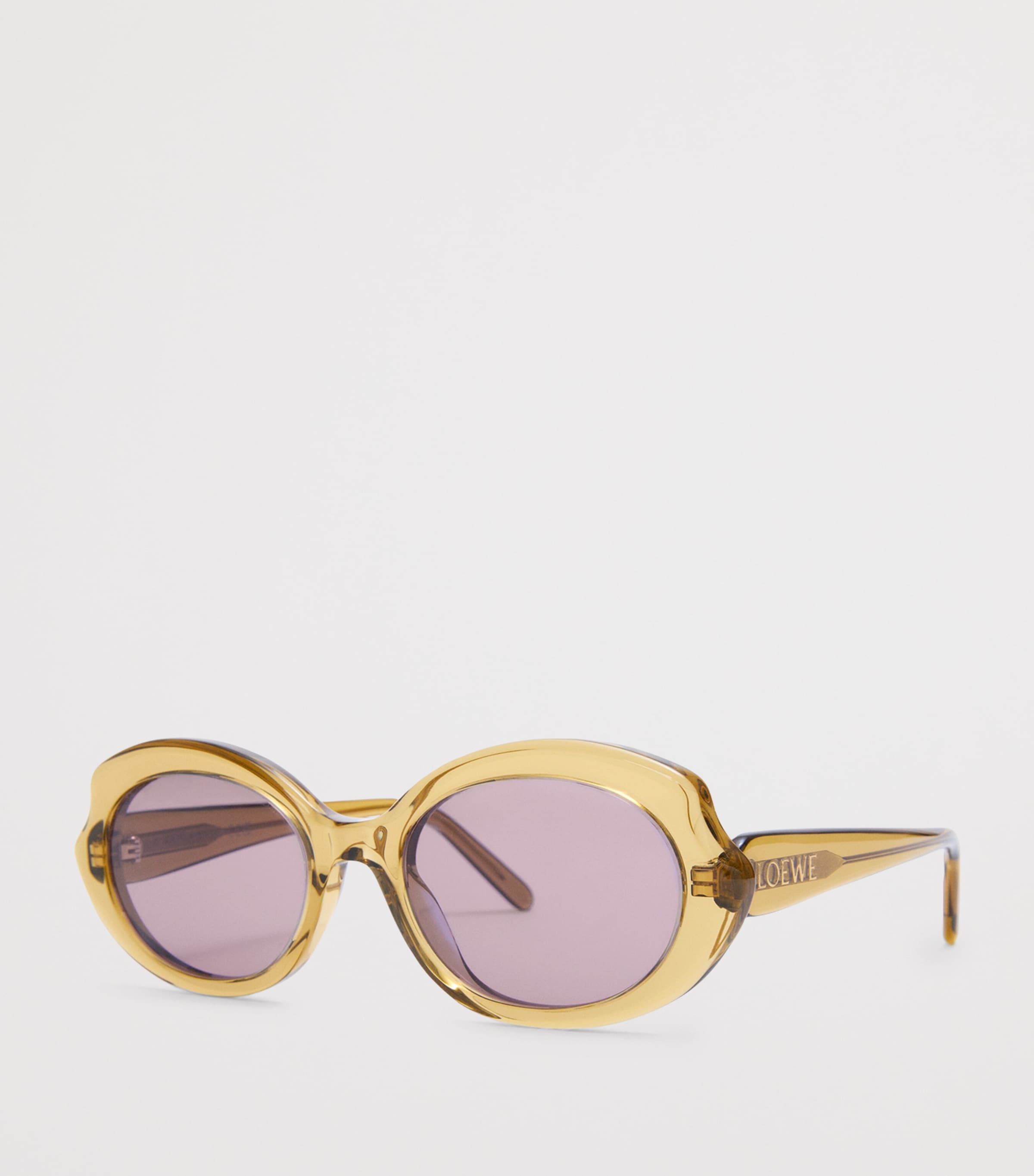 Acetate Mini Oval Slim Sunglasses TRANSPARENT OLIVE Image 2