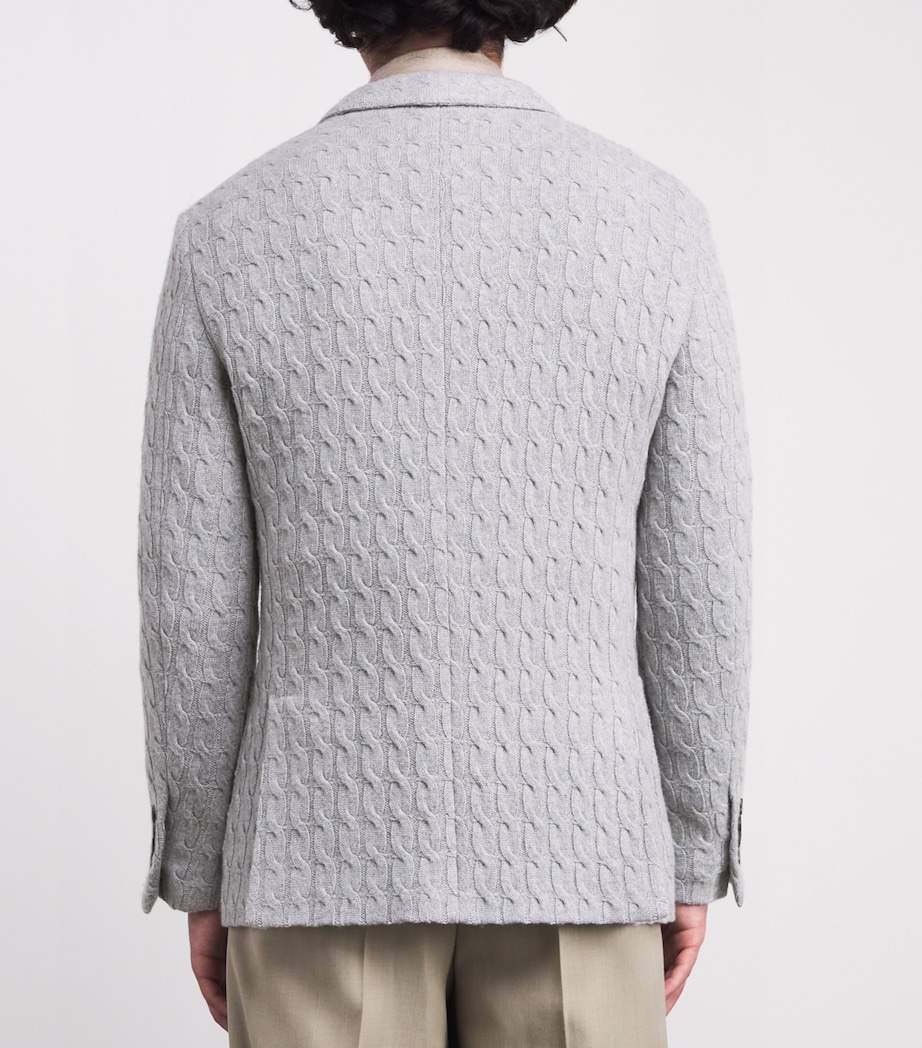 Wool-Cashmere Braided Blazer GRIGIO CHIARO MELANG Image 4