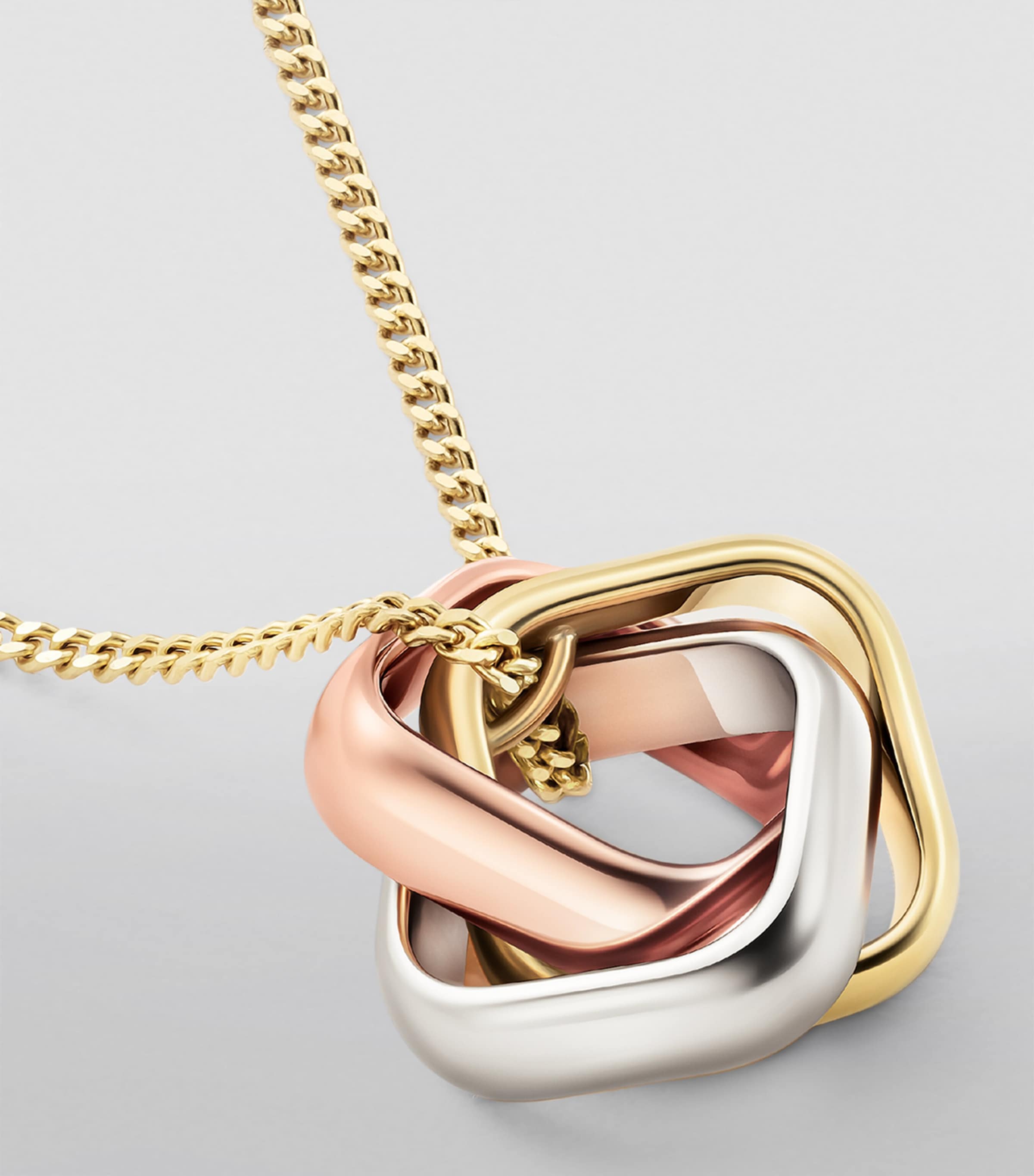 Mixed Gold and Diamond Trinity Necklace MIXED GOLD Image 5