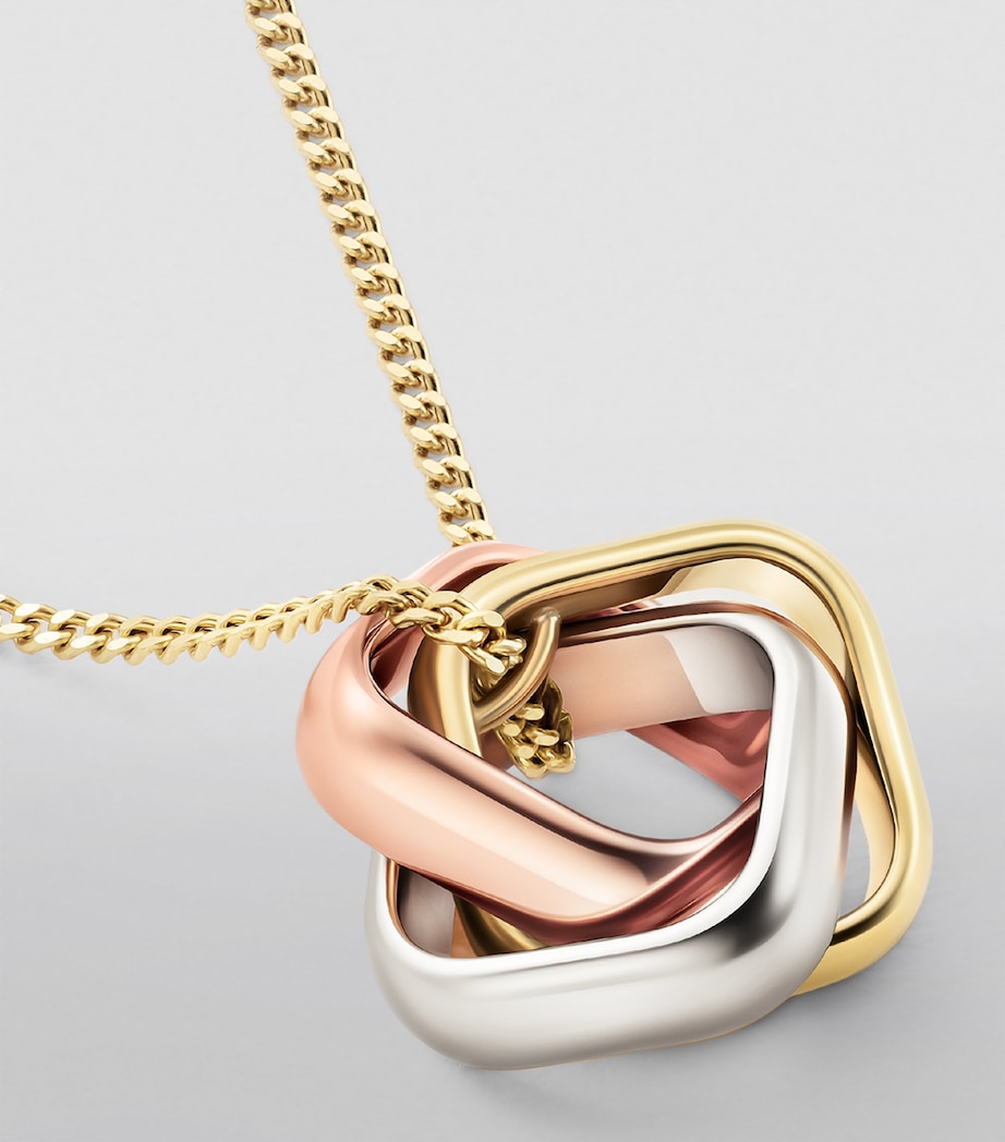 Mixed Gold and Diamond Trinity Necklace MIXED GOLD Image 5