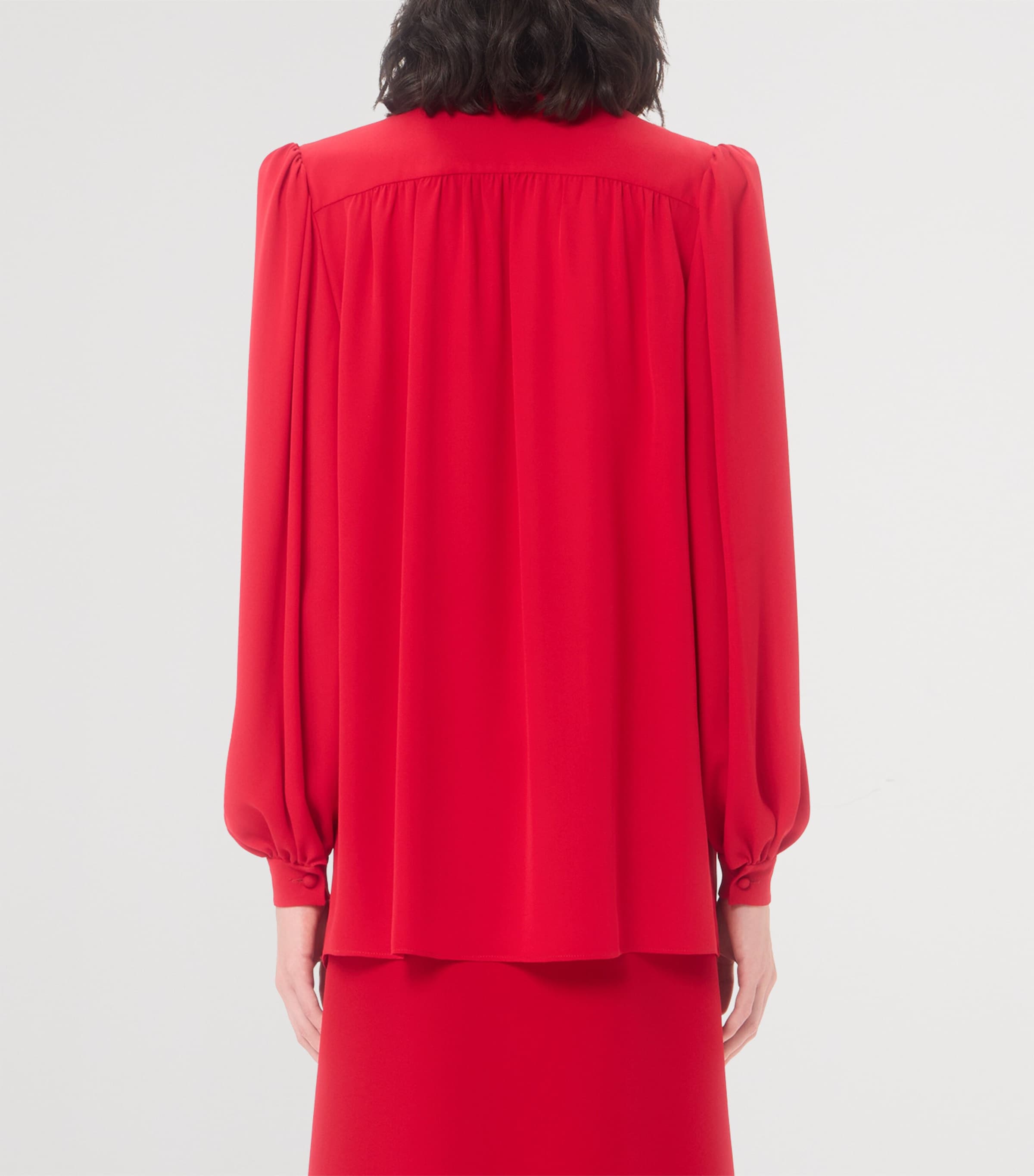 Valentino Womens Silk Tie-Detail Blouse Image 5