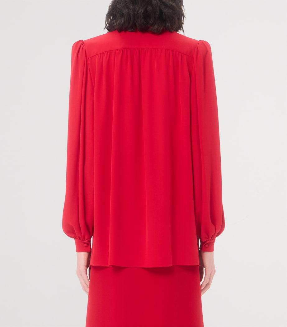 Valentino Womens Silk Tie-Detail Blouse Image 5