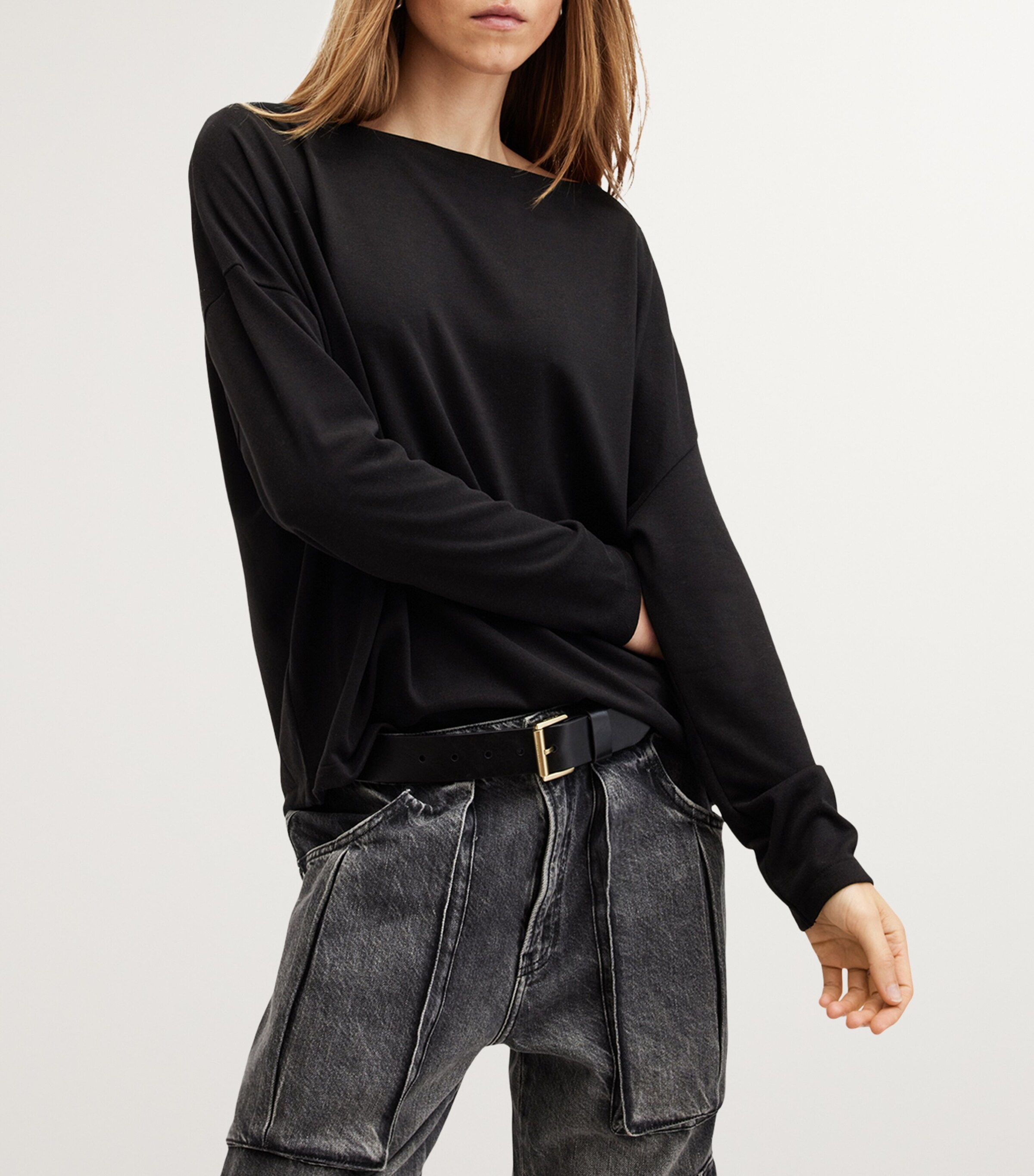 AllSaints Womens Rita T-Shirt Black Image 5