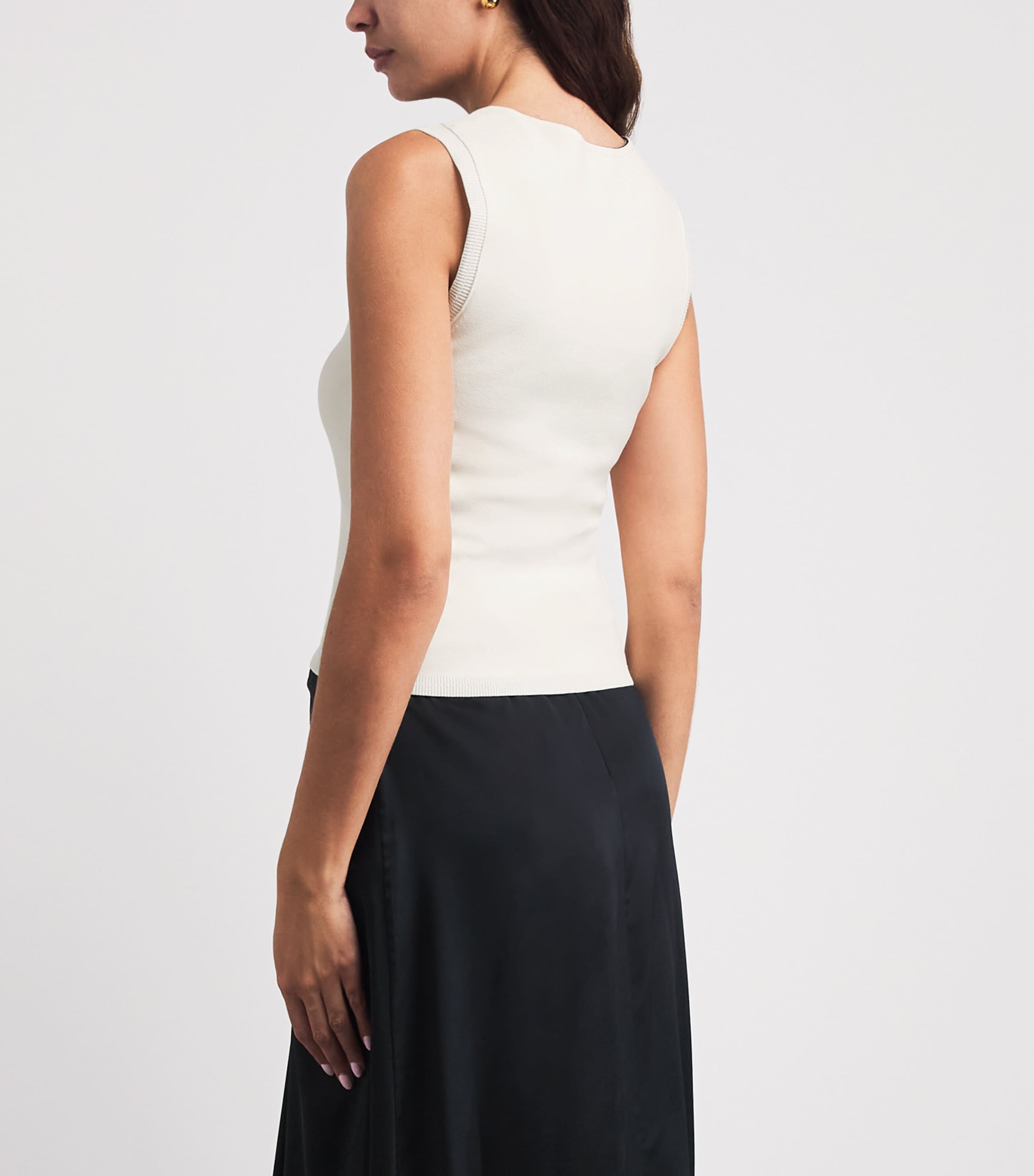 Claudie Pierlot Womens Ribbed Tank Top Ecru Image 5