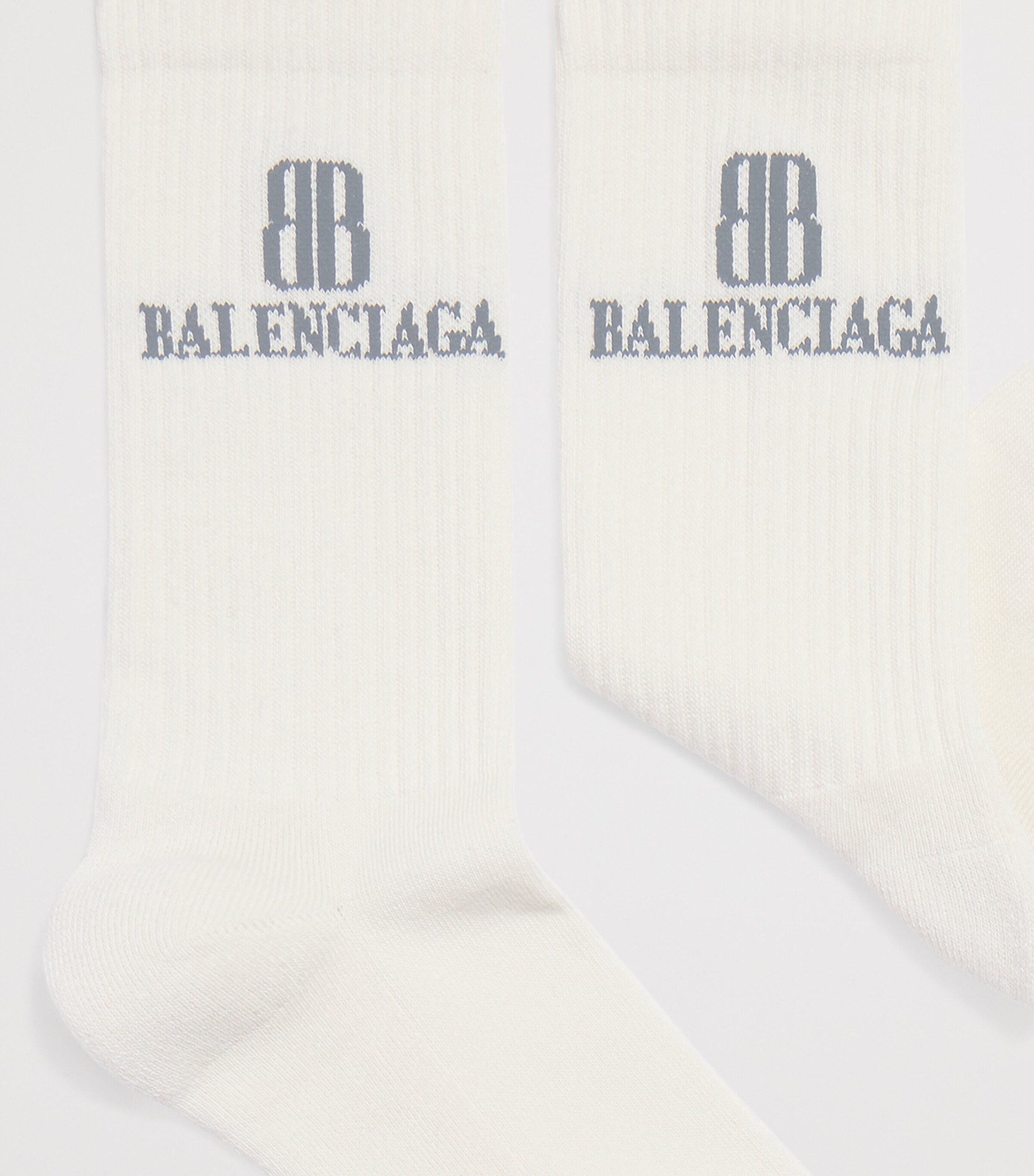 Balenciaga Womens Cotton-Blend Logo Socks Image 2