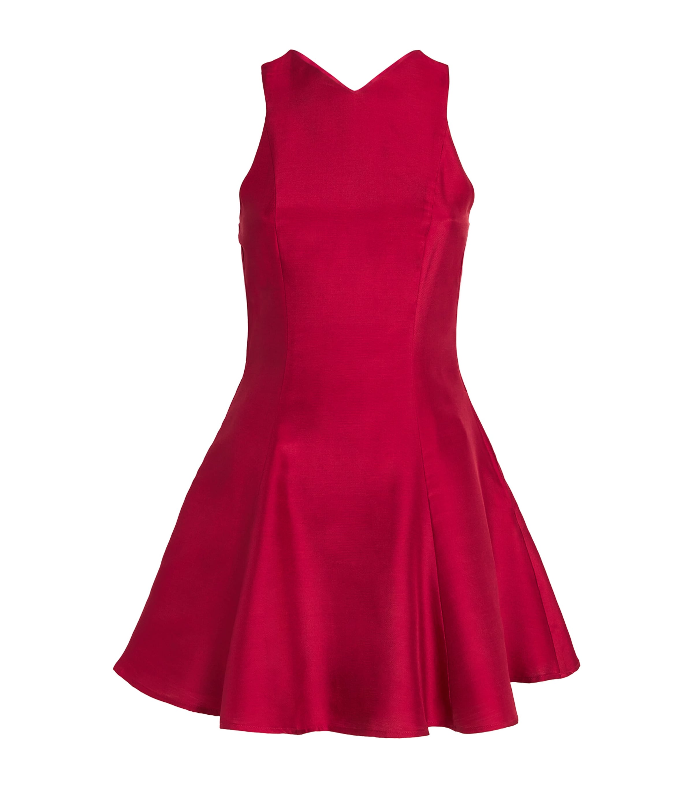 Staud Heike Sleeveless Wool-blend Mini Dress In Red