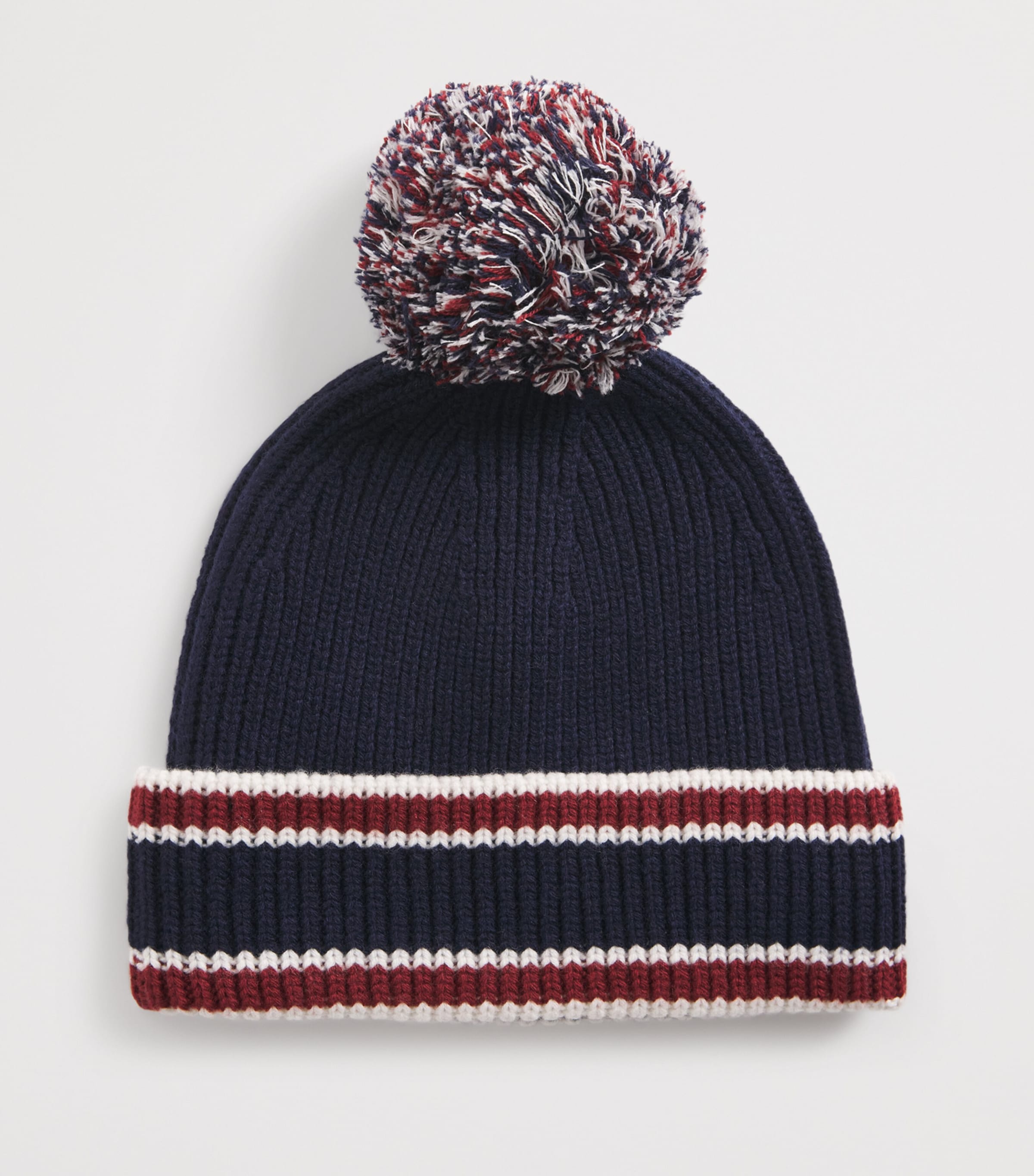 Wool-Cashmere Pom-Pom Beanie 6045MARIN/RCNG/NEIGE Image 2