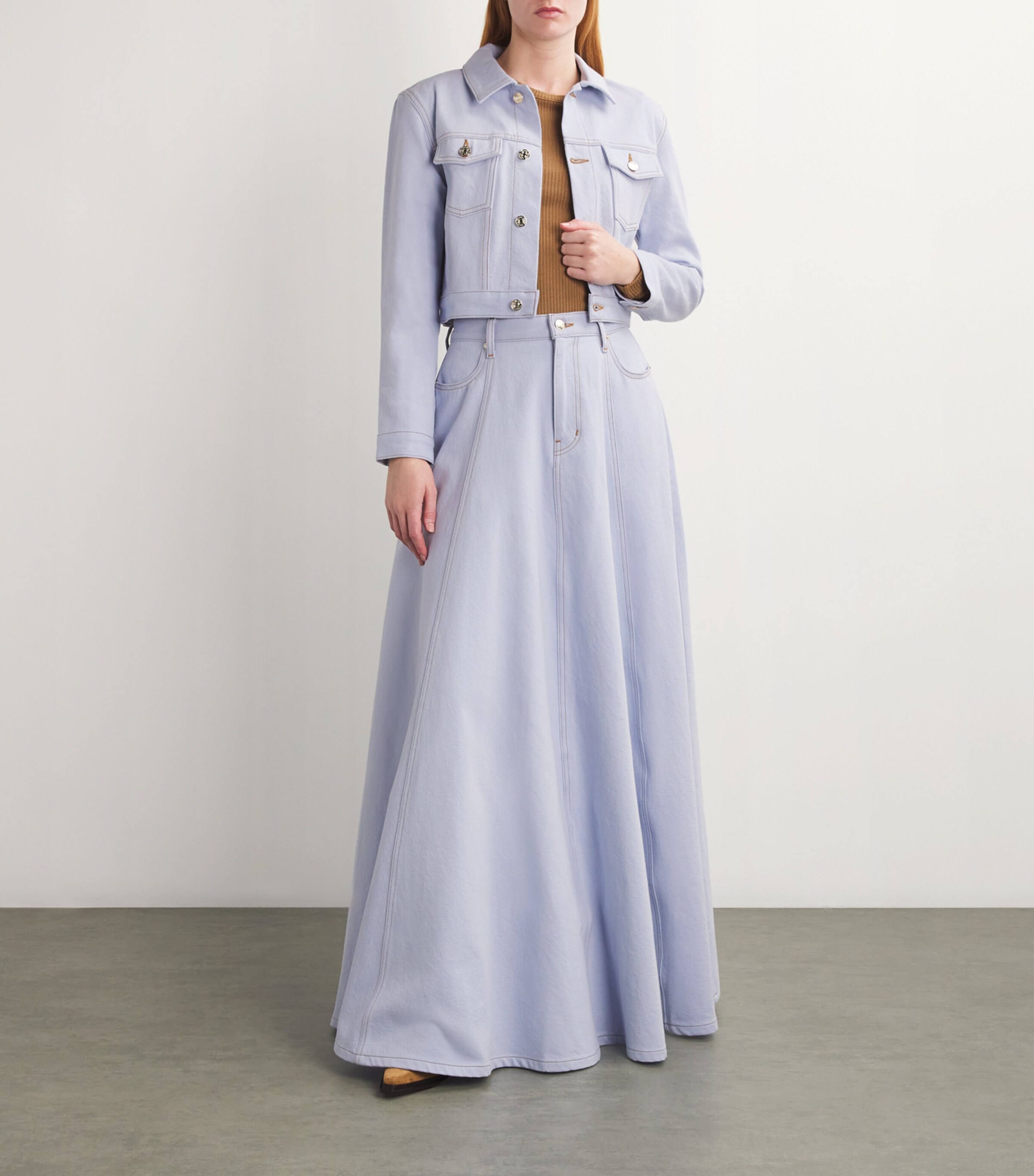 FRAME Blue x Carolina Herrera Denim Maxi Skirt | Harrods US