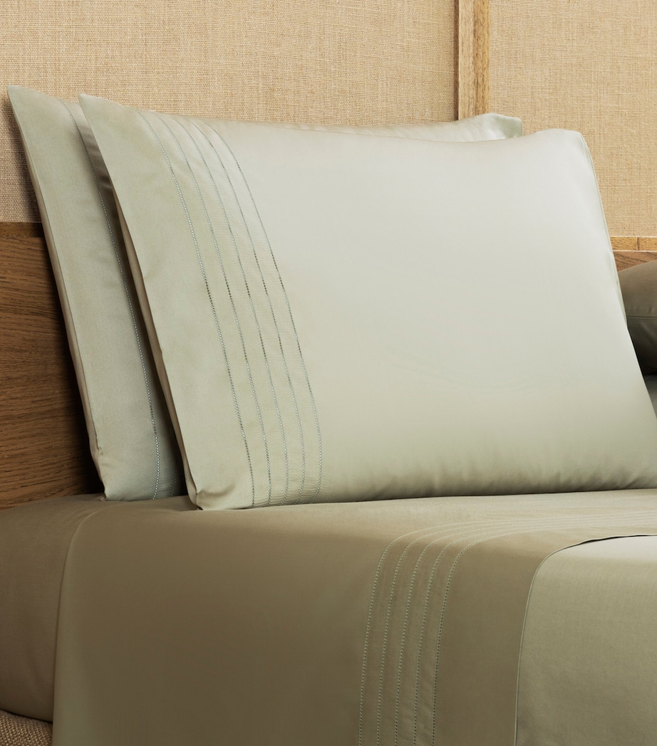 Cotton Lush Ajour Oxford Pillowcase Set (51cm x 71cm) 6419 - TRANQUIL GREE Image 2
