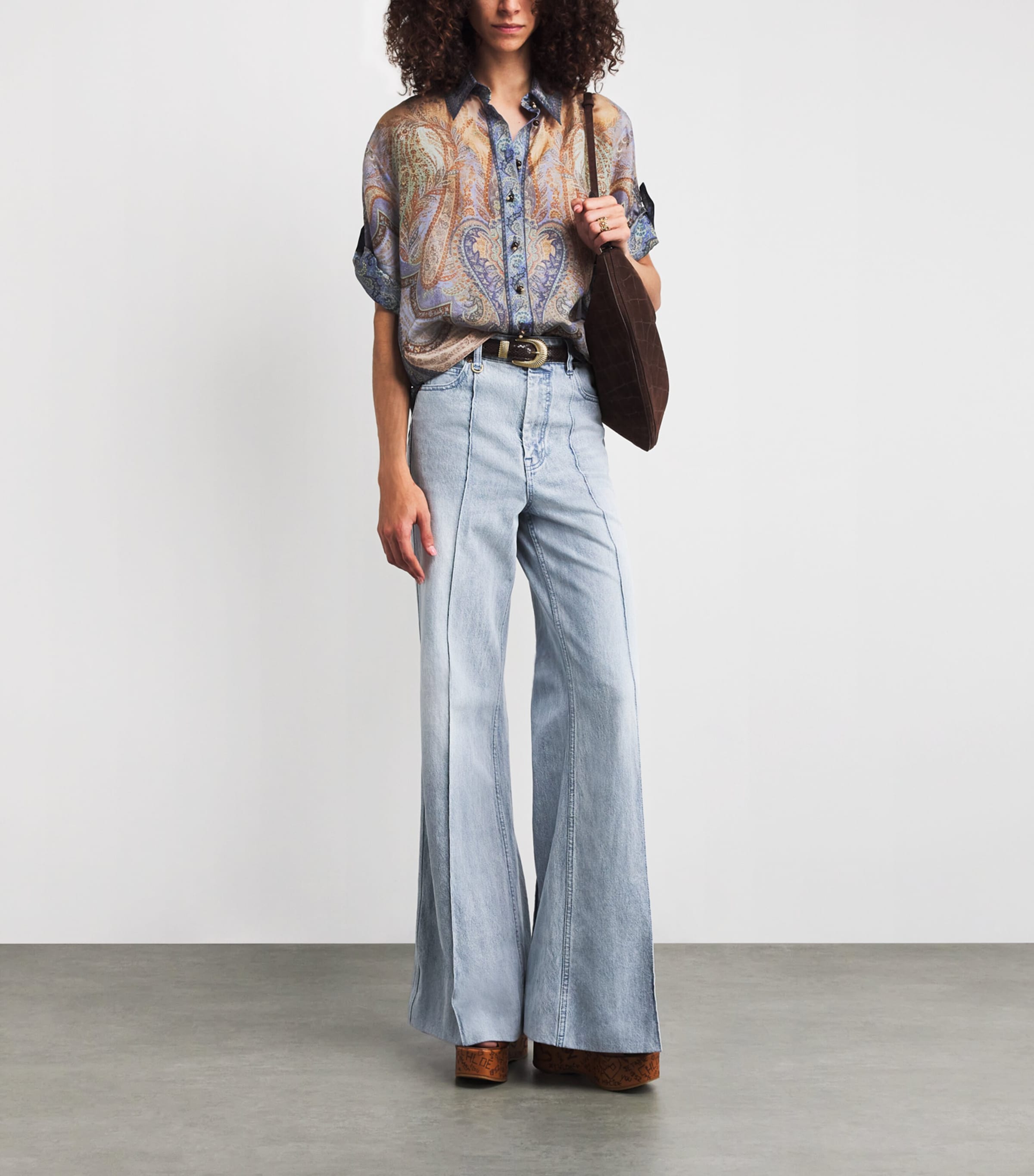 Silk Printed Wanderlust Shirt TAPSTRY BLU MLTITPBL Image 2