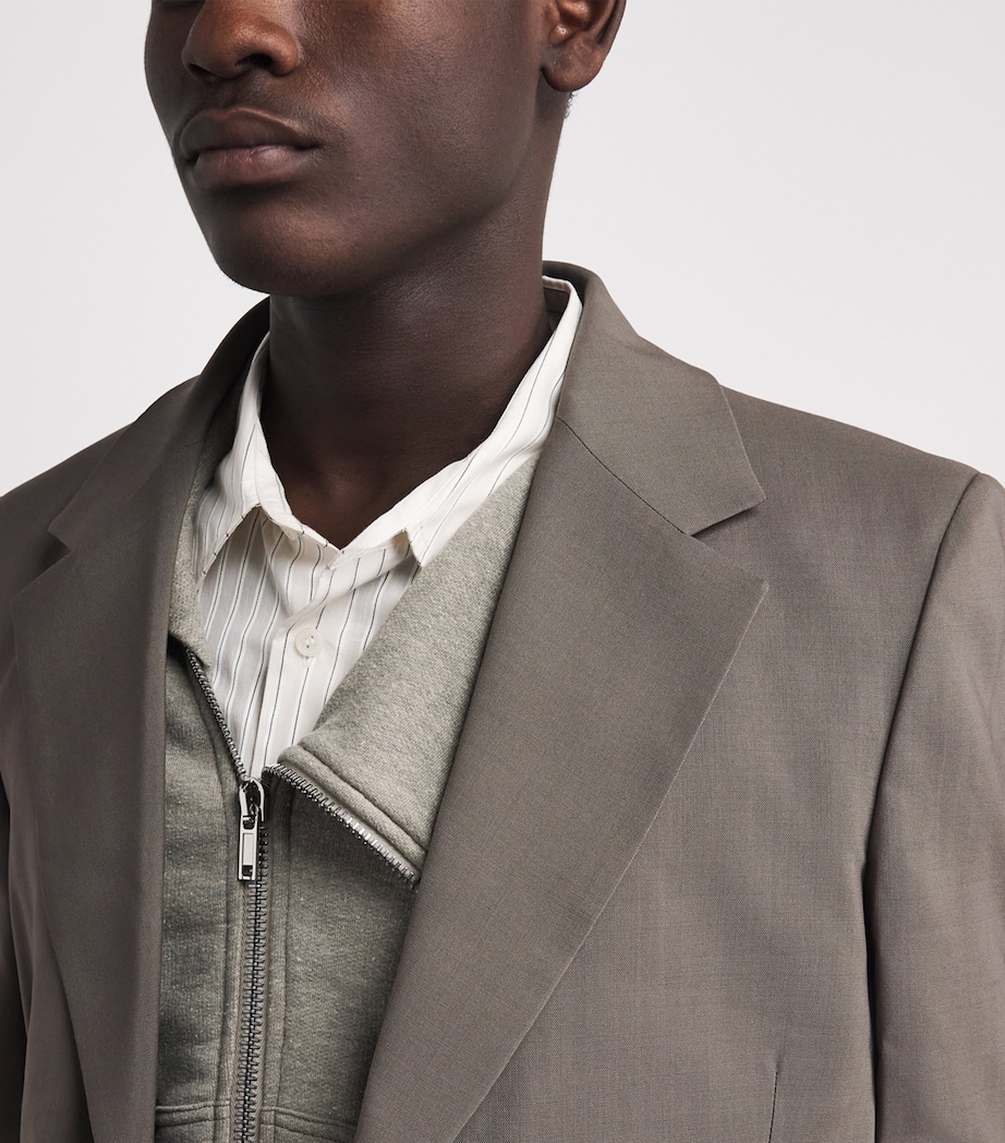 FRAME Mens Virgin Wool Unstructured Blazer Smoky Green Image 3