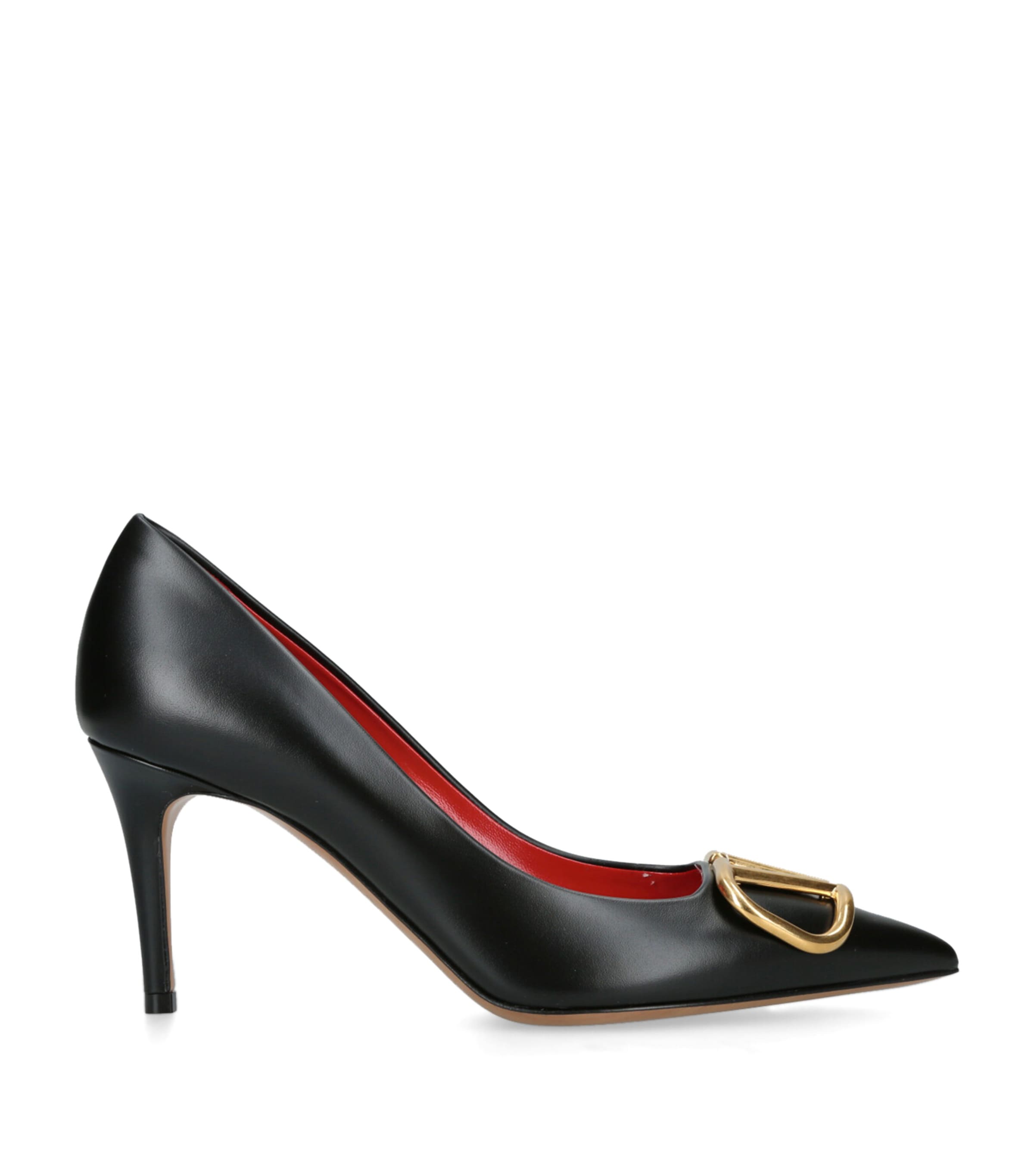 Valentino Garavani Leather VLogo Pumps 80 Black Image 1