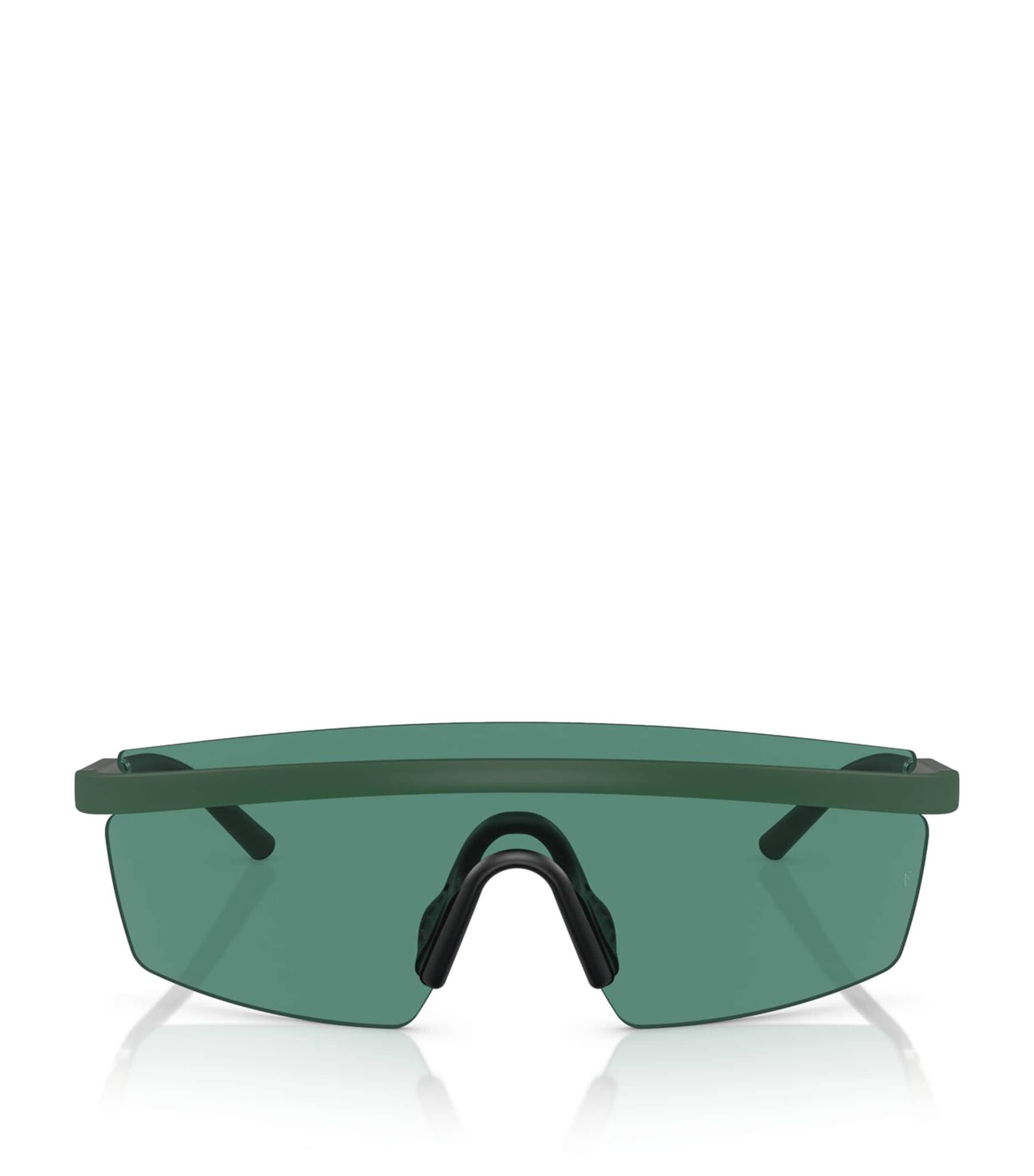 Shop Oliver Peoples Acetate R-4 Sunglasses In Green