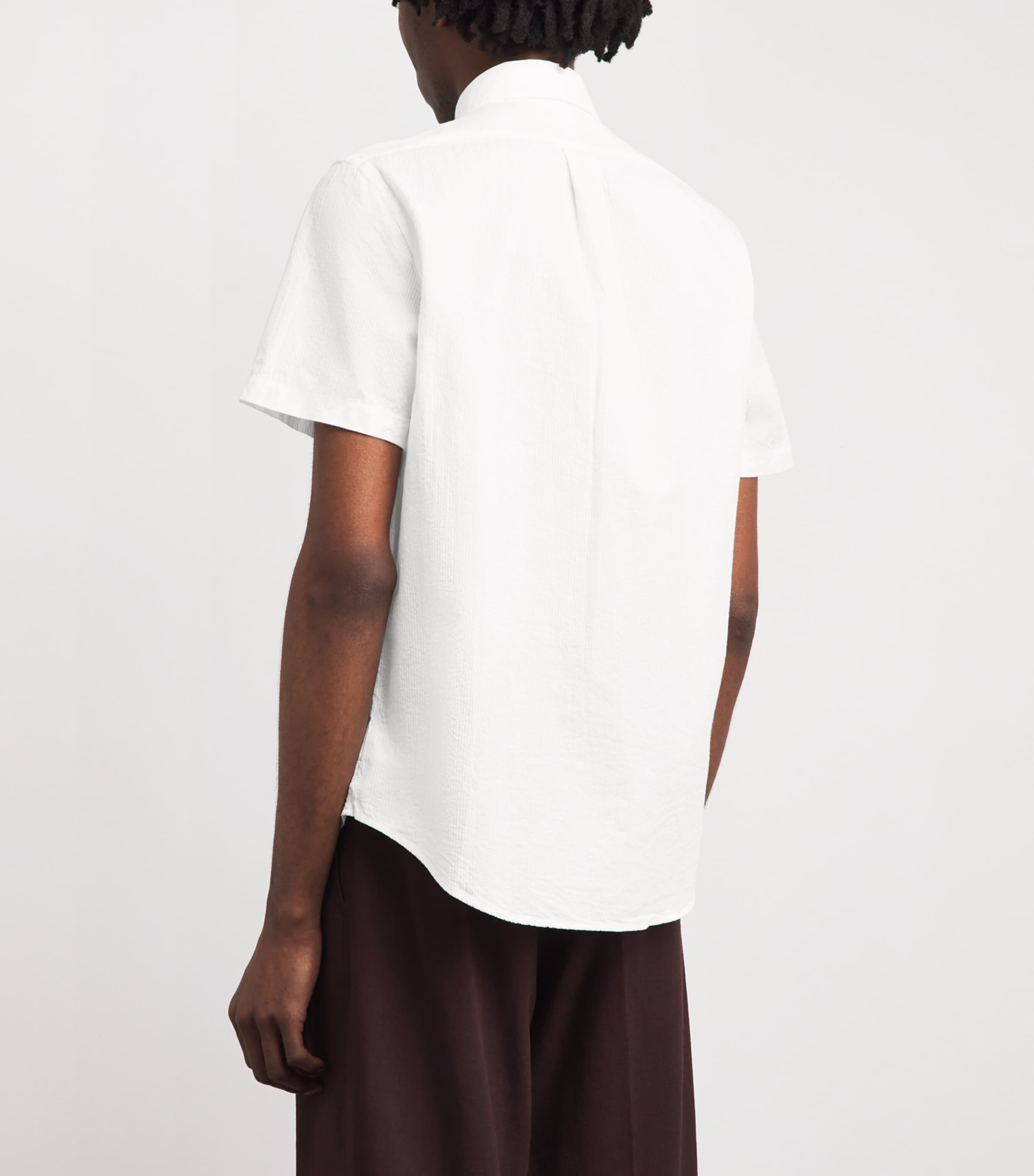 Polo Ralph Lauren Mens Seersucker Cotton Custom Fit Shirt White Image 5