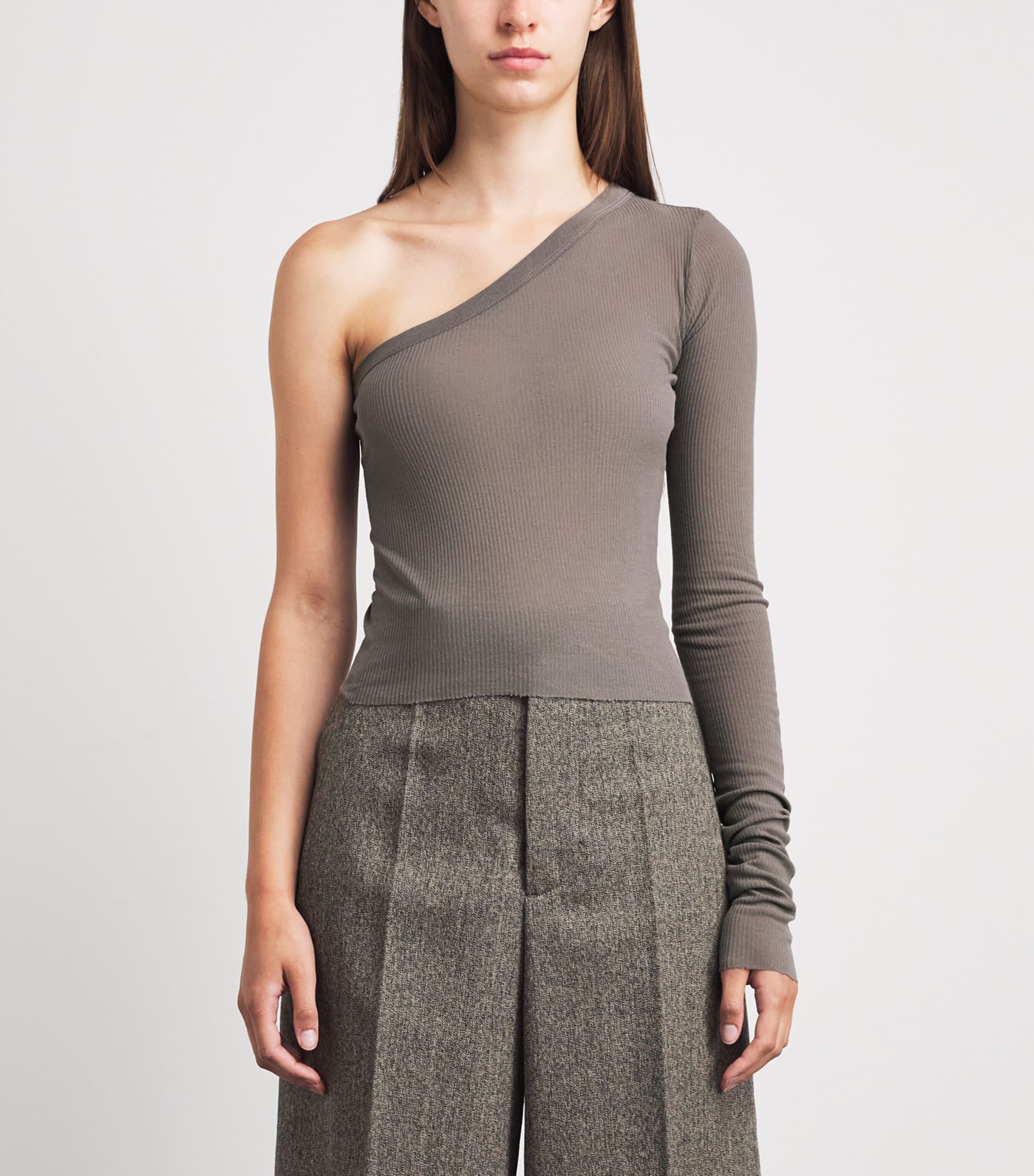 Rick Owens Womens Ziggy Asymmetrical Top Dust Image 4