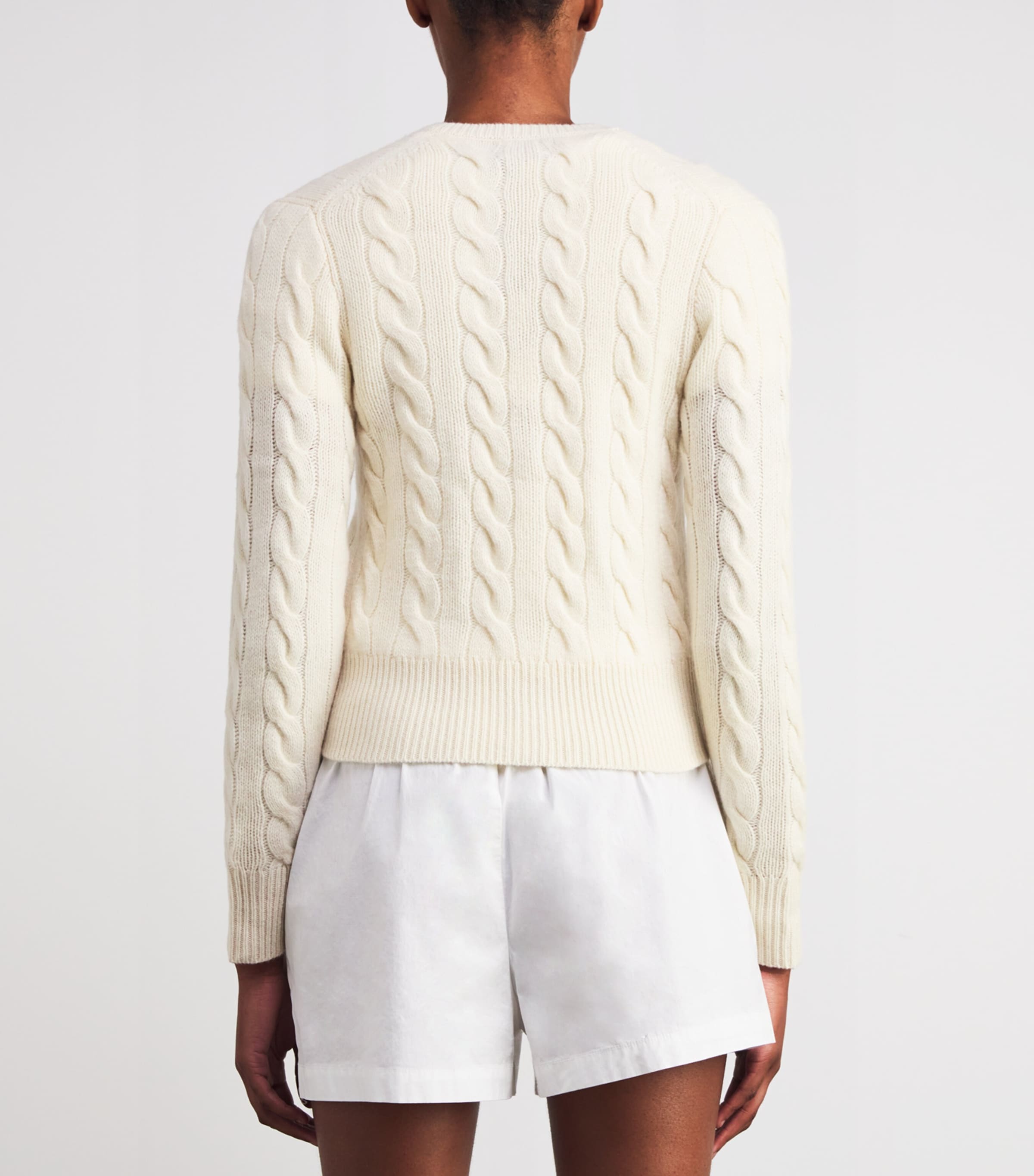 Wool-Cashmere Cable Knit Cardigan AUTHENTIC CREAM Image 4