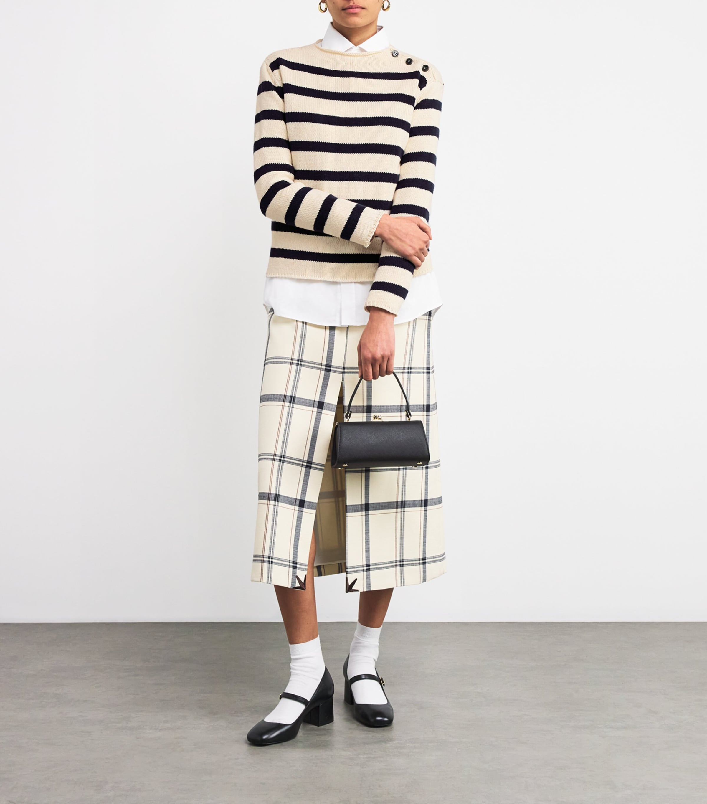 Cotton-Blend Stripe Sweater NAVY Image 2