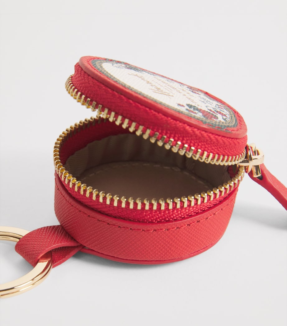 Leather Strawberry Jam Pot Keyring RED Image 2