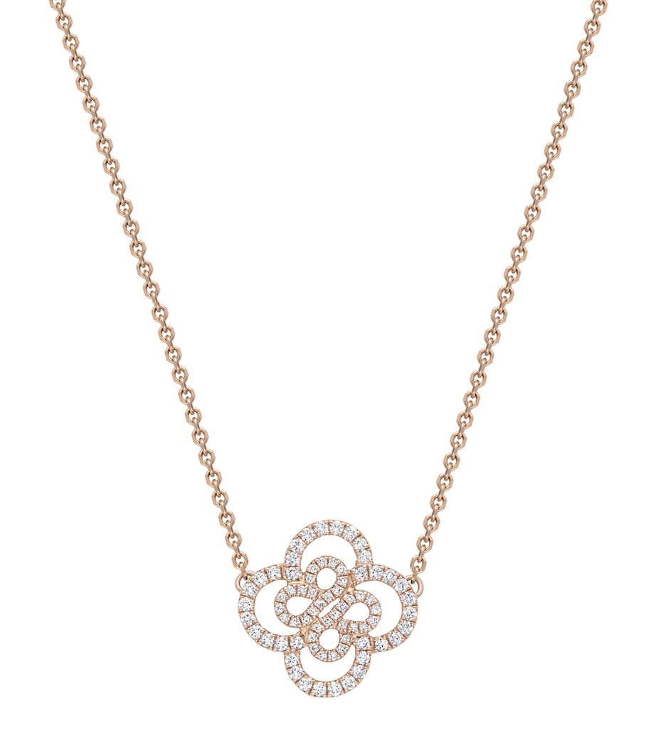 Rose Gold and Diamond Be Boodles Double Motif Necklace ROSE GOLD Image 1