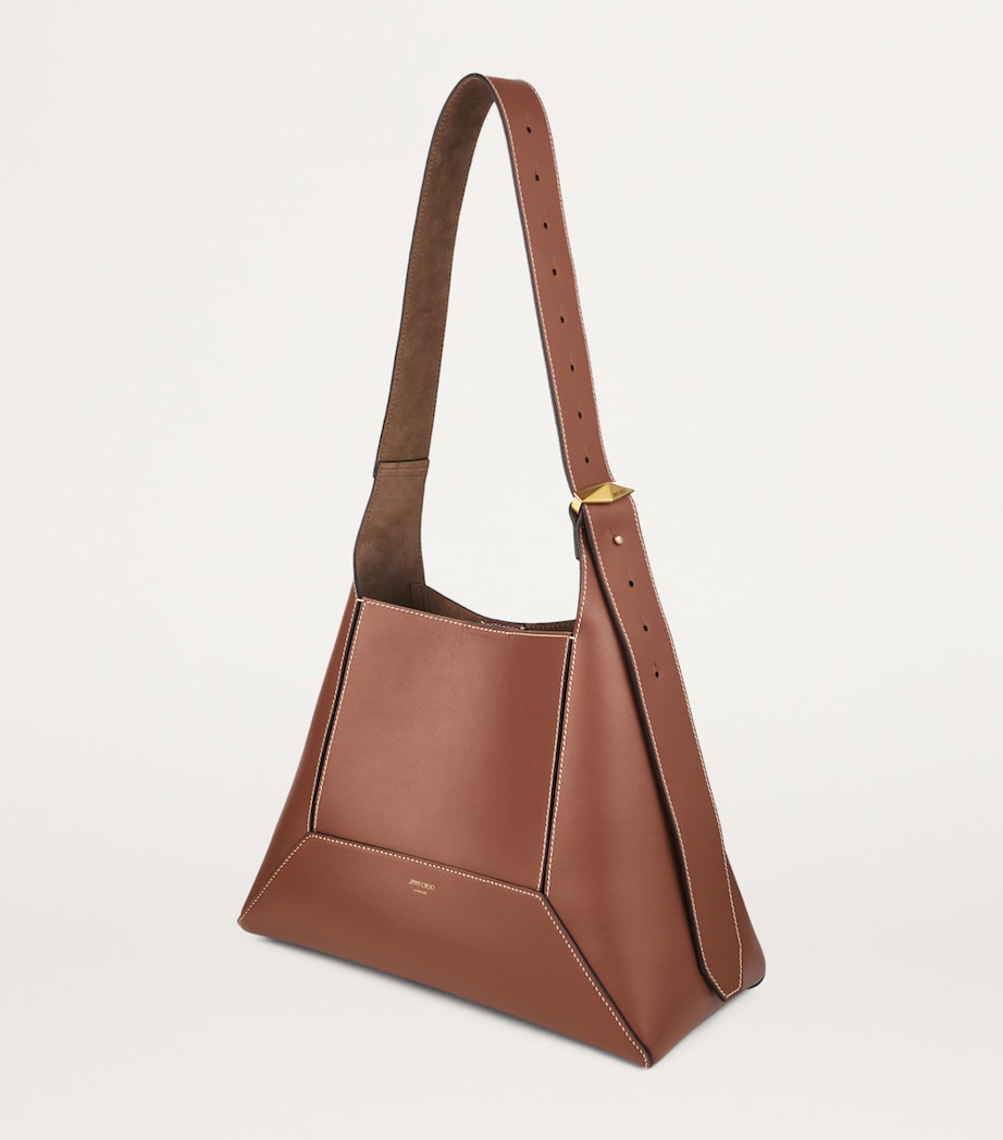 Medium Diamond Leather Shoulder Bag TAN/ECRU/GOLD Image 4