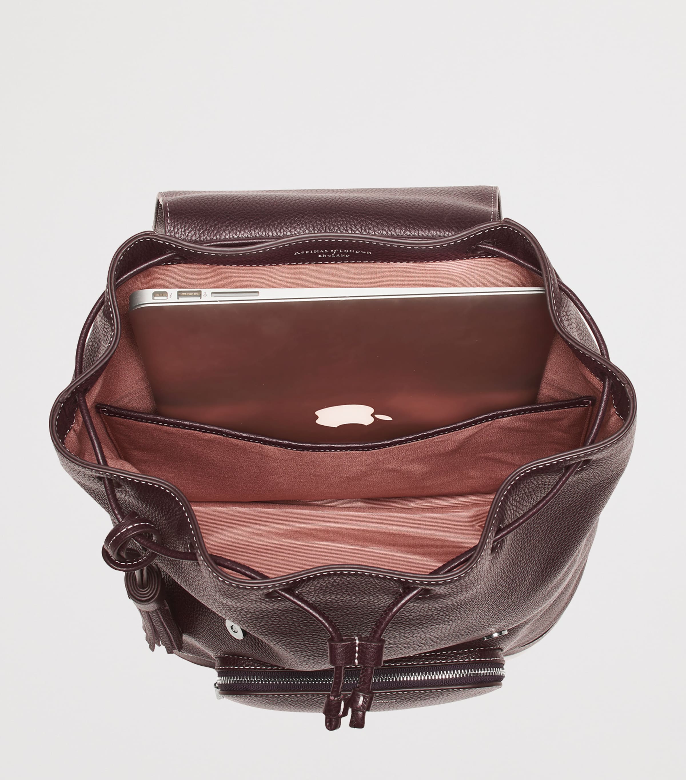 Medium Leather Hudson Backpack WINE Image 5