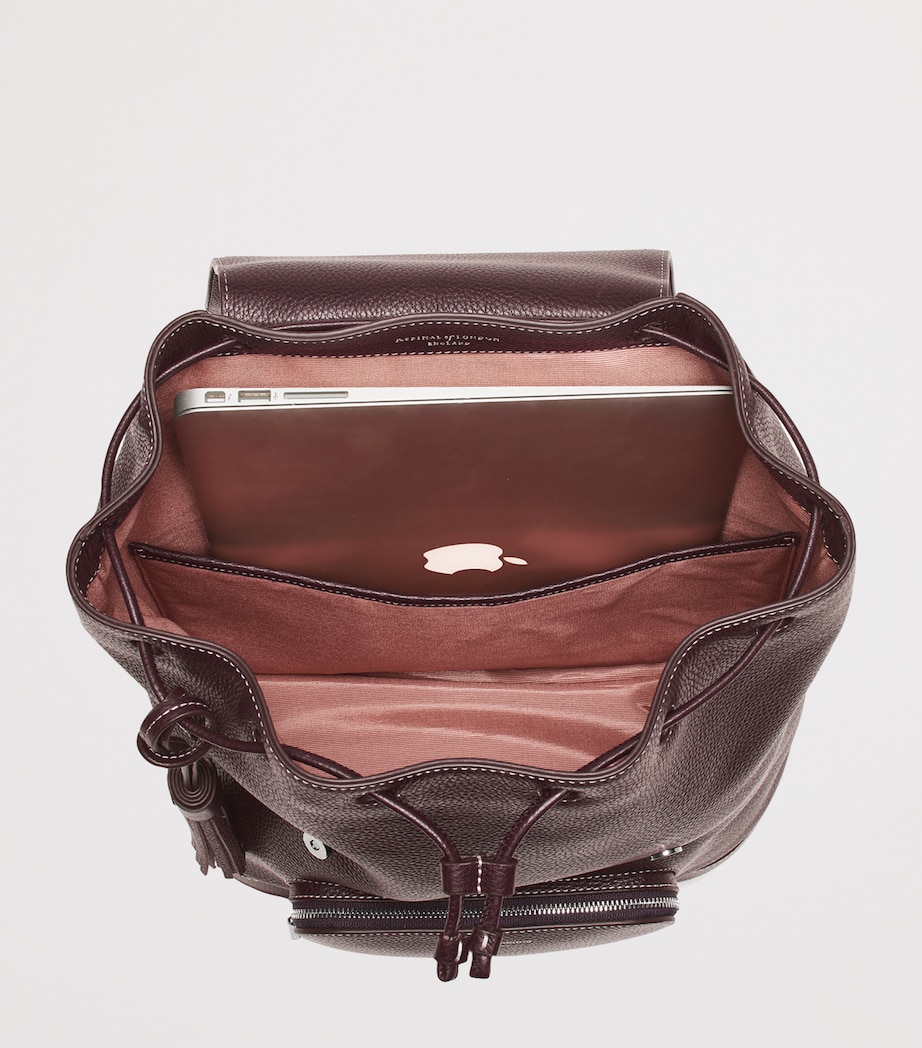 Medium Leather Hudson Backpack WINE Image 5