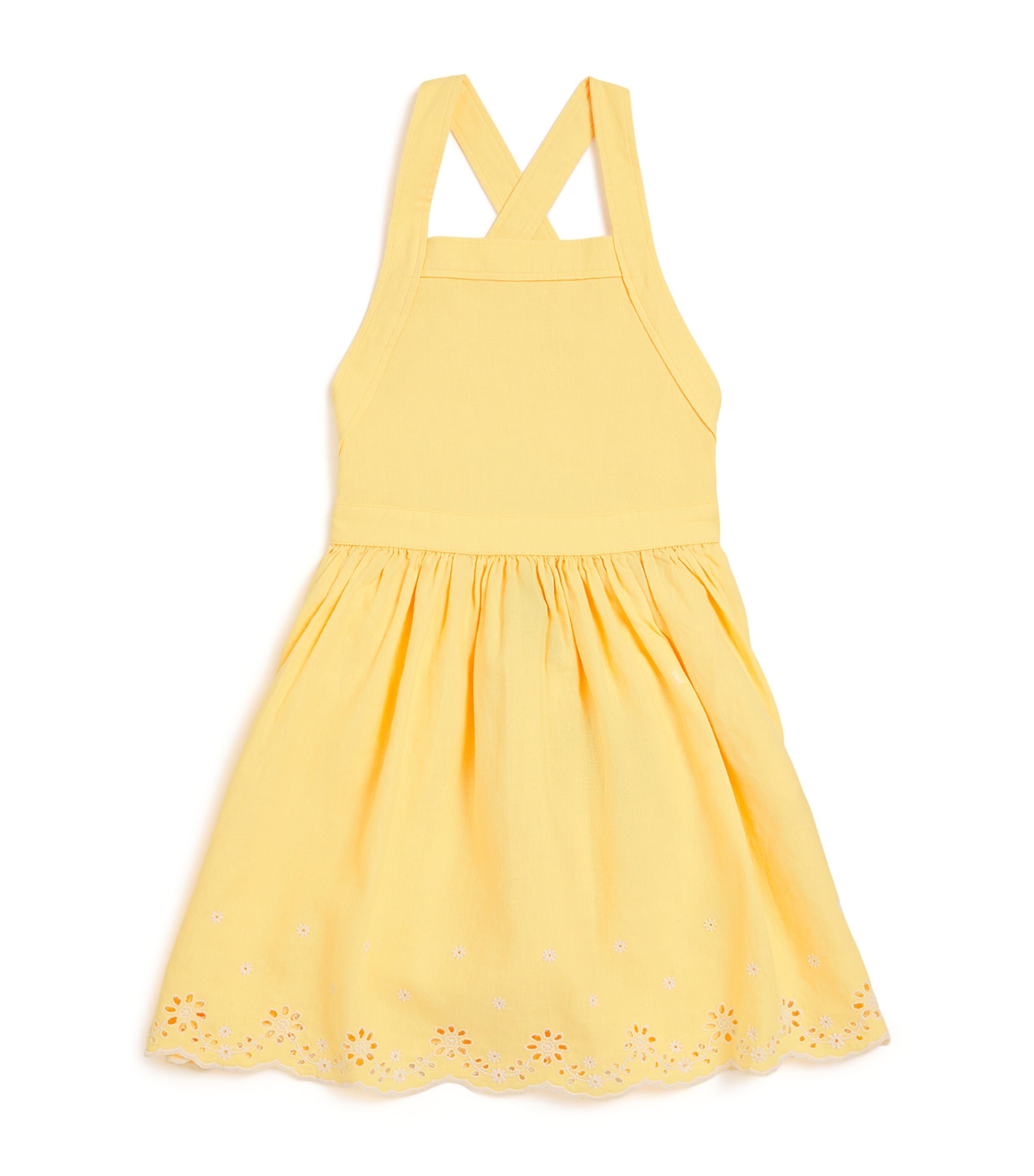 RALPH LAUREN LINEN-COTTON EMBROIDERED DRESS
