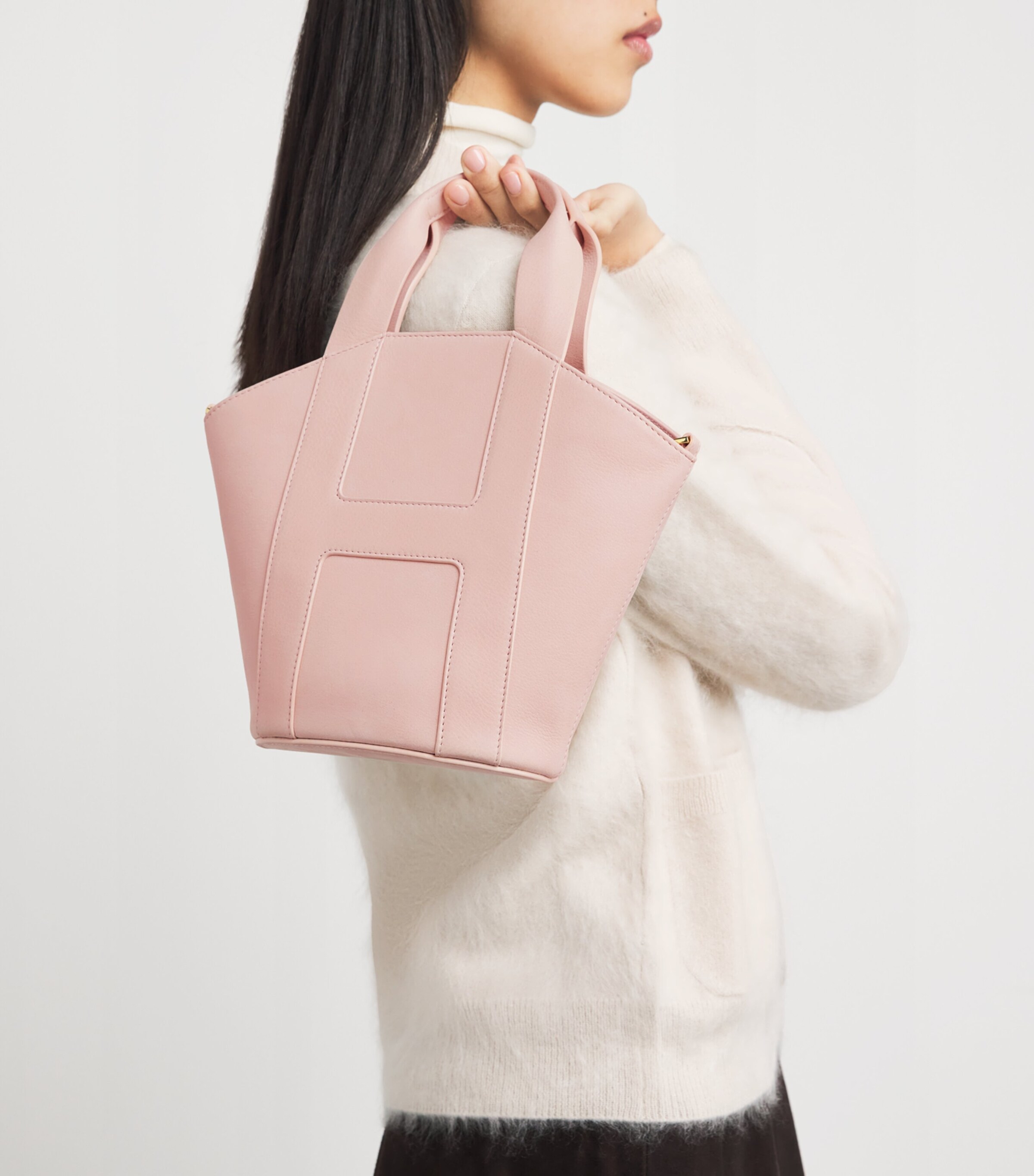 Harrods Grab Suede Tote Bag Pink Image 2