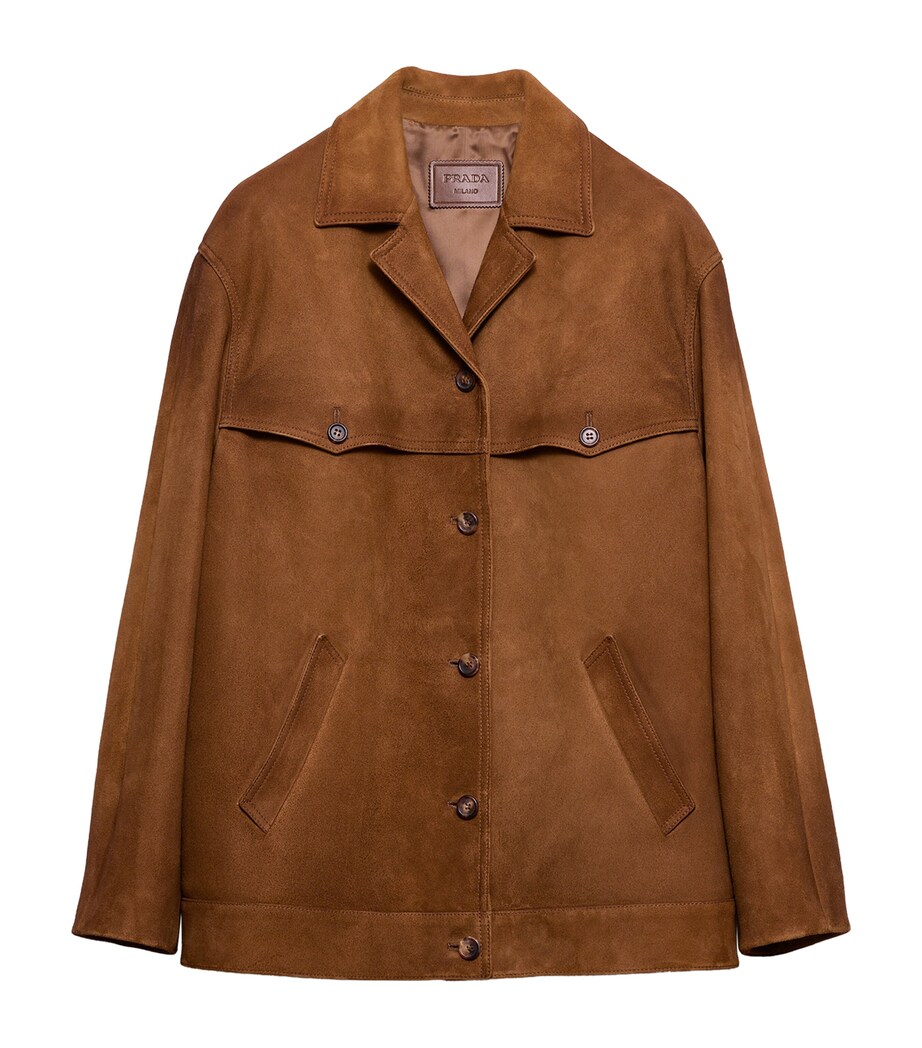 Prada Womens Lambskin Suede Jacket Image 1