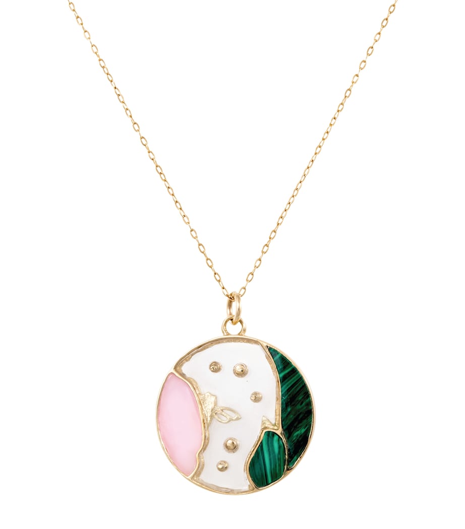 L'ATELIER NAWBAR Yellow Gold and Diamond Love Spring Pendant Necklace White Image 2