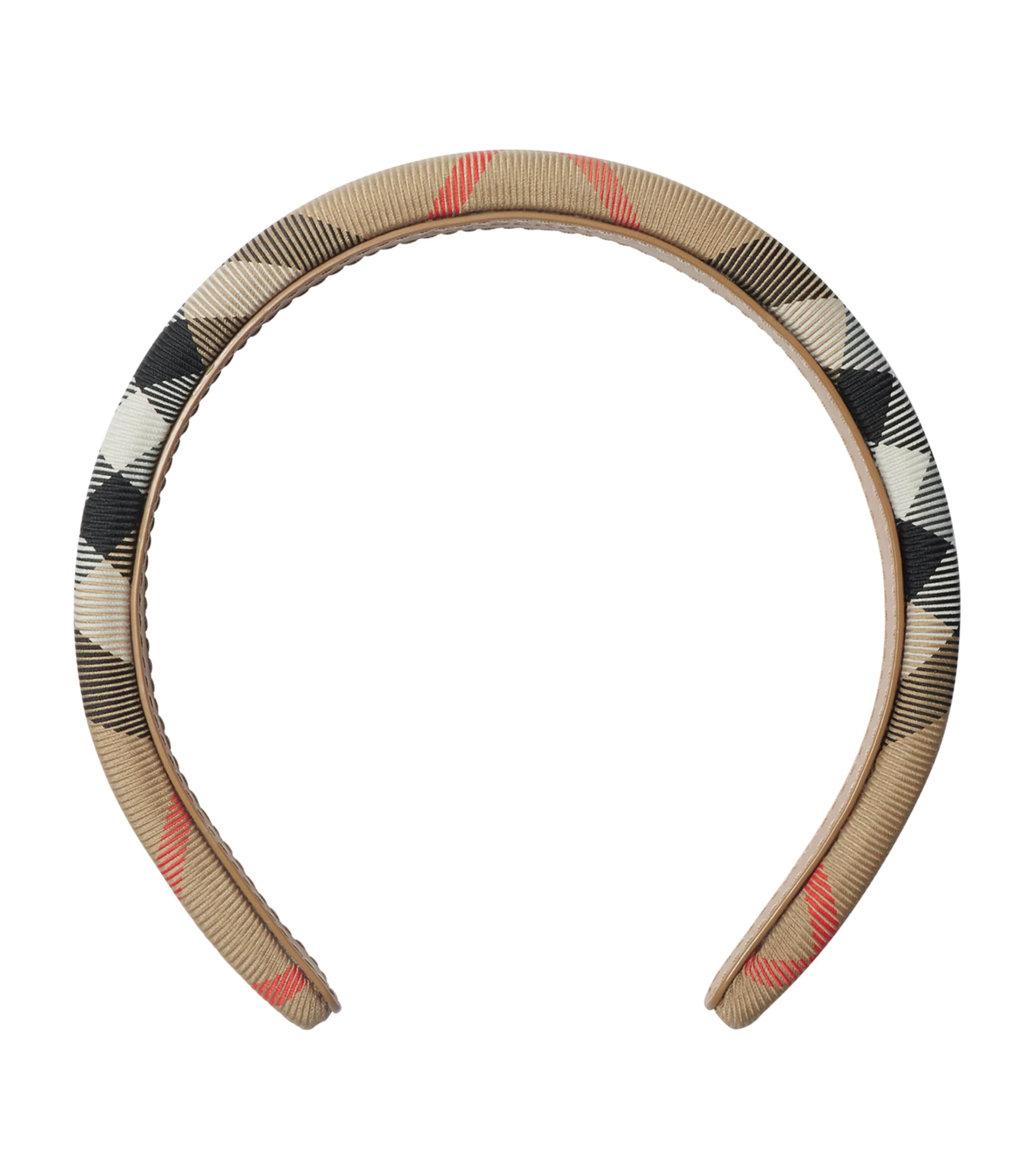Burberry Check Padded Headband In Brown
