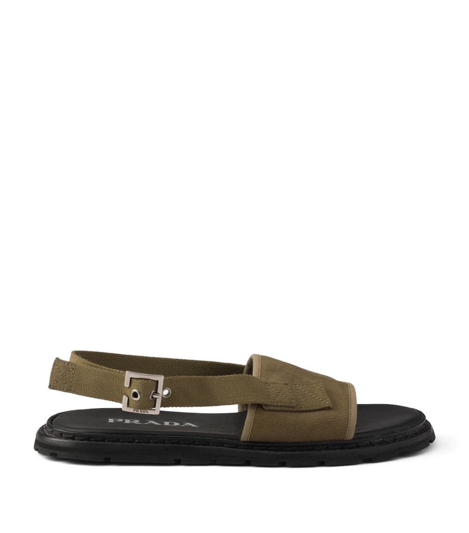 Prada Canvas Sandals Green Image 1