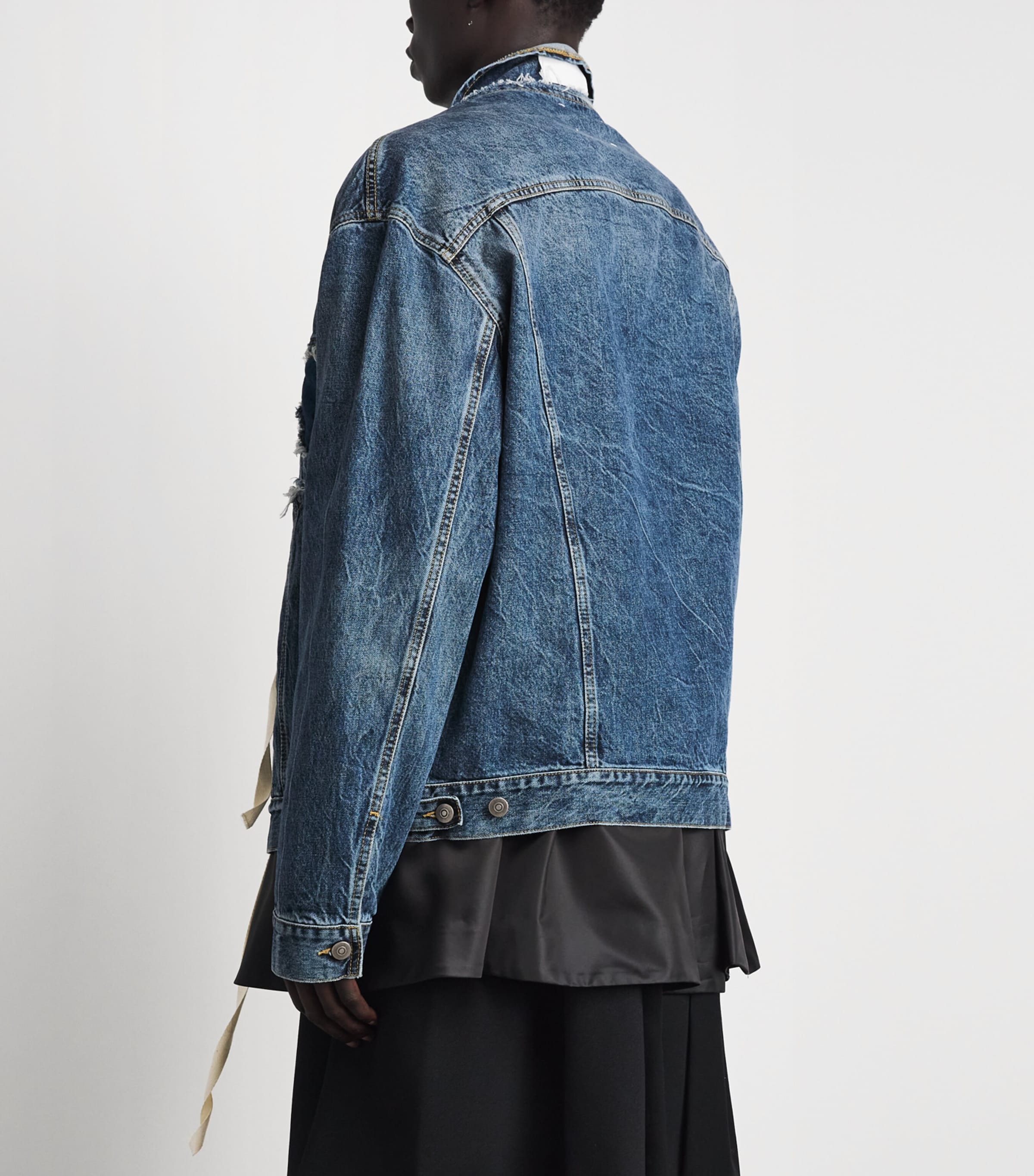Maison Margiela Mens Distressed Assemblage Denim Jacket Nw Medium Blu Image 5