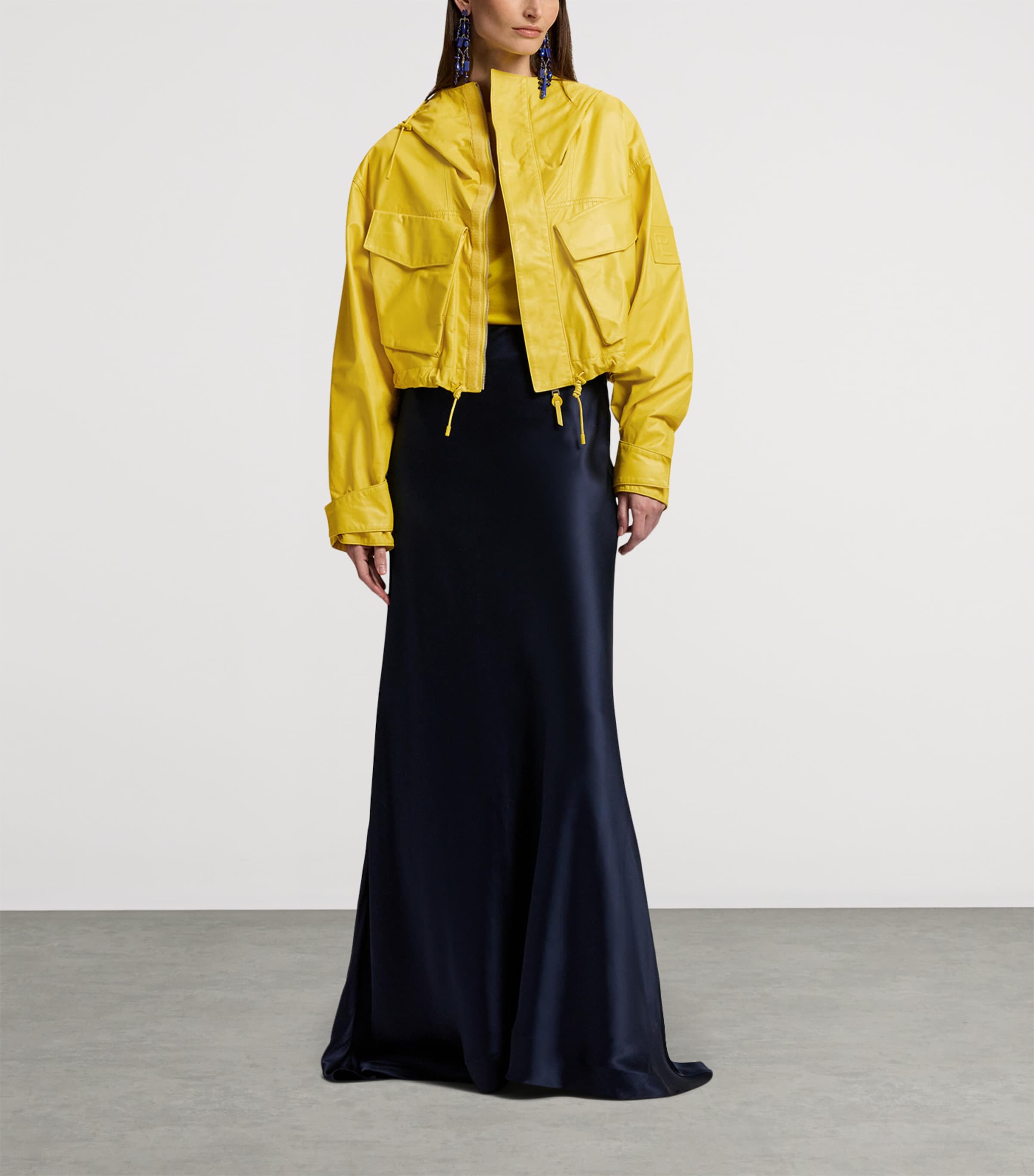 Ferra Cropped Calfskin Jacket YELLOW Image 7