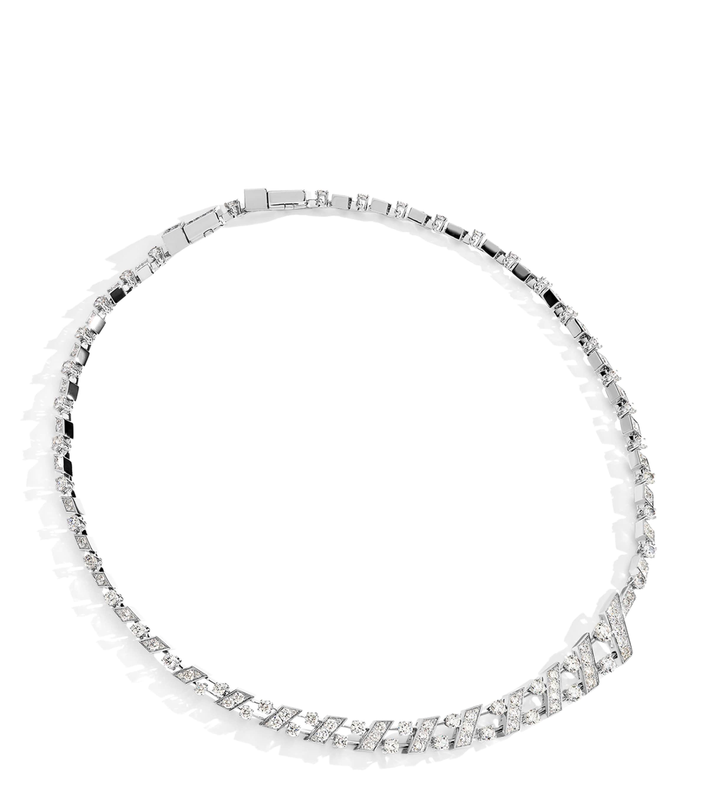 Marli New York White Gold And Diamond Fifth Avenue Collar Necklace In White