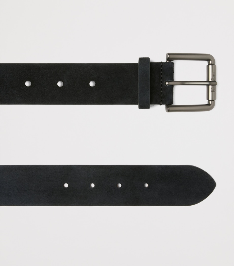 Max Mara Suede Double-Buckle Belt Dark Grey Image 2