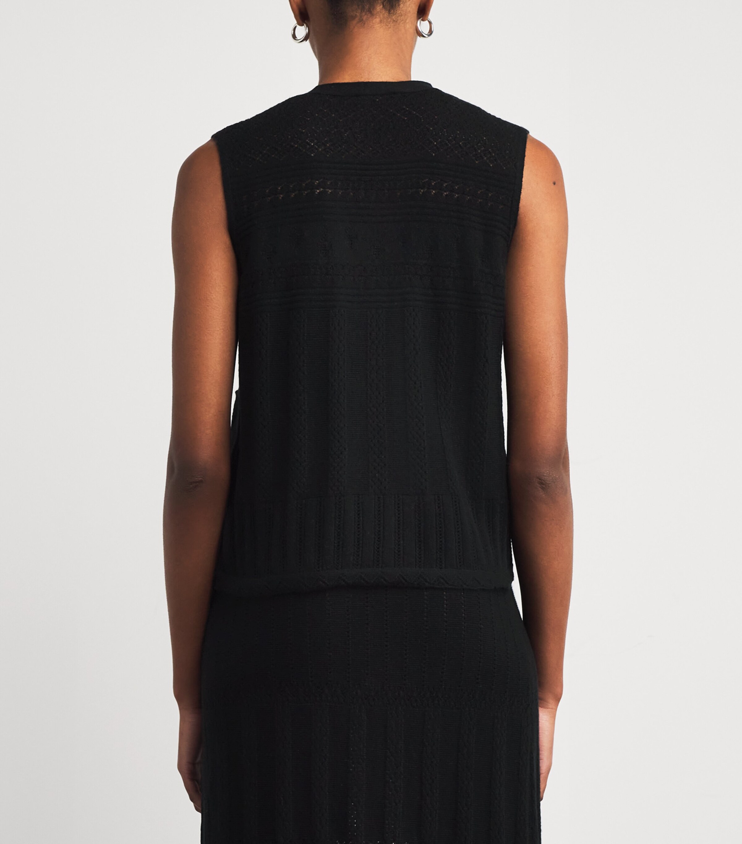 Wool-Cashmere Mixte Sweater Vest 1001 NOIR Image 4